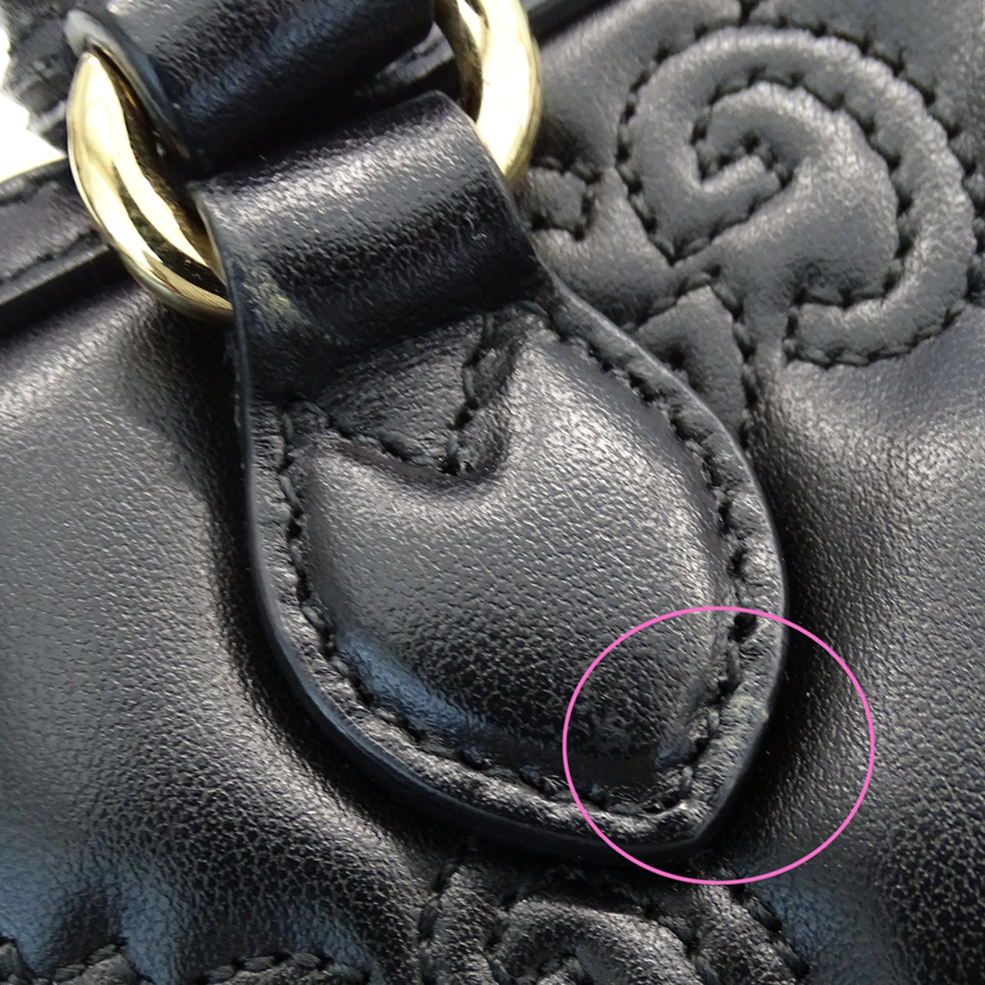 Gucci Black Leather Handbag Shoulder Bag