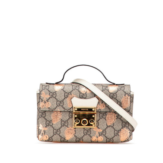 Gucci Padlock Beige Pvc Leather Handbag Shoulder Bag