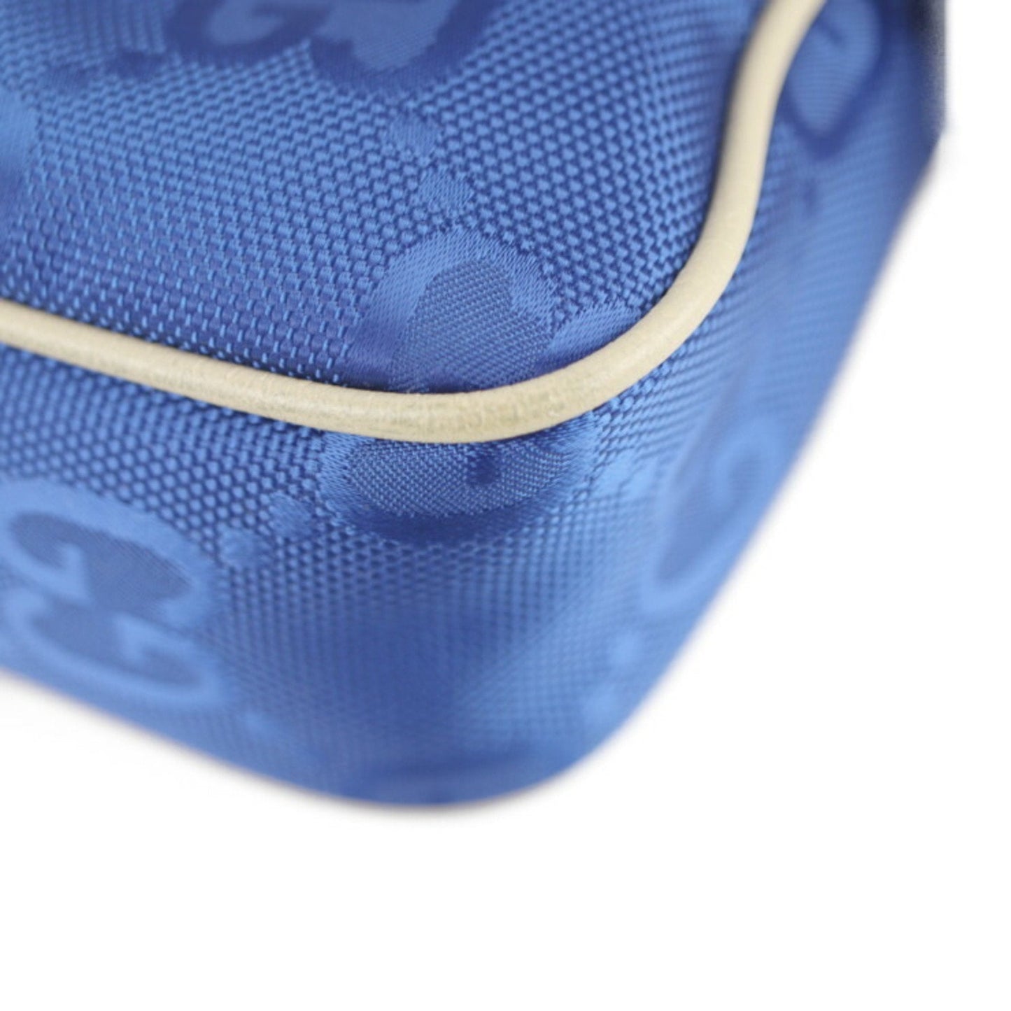 Gucci Beige Blue Nylon Leather Fanny Pack