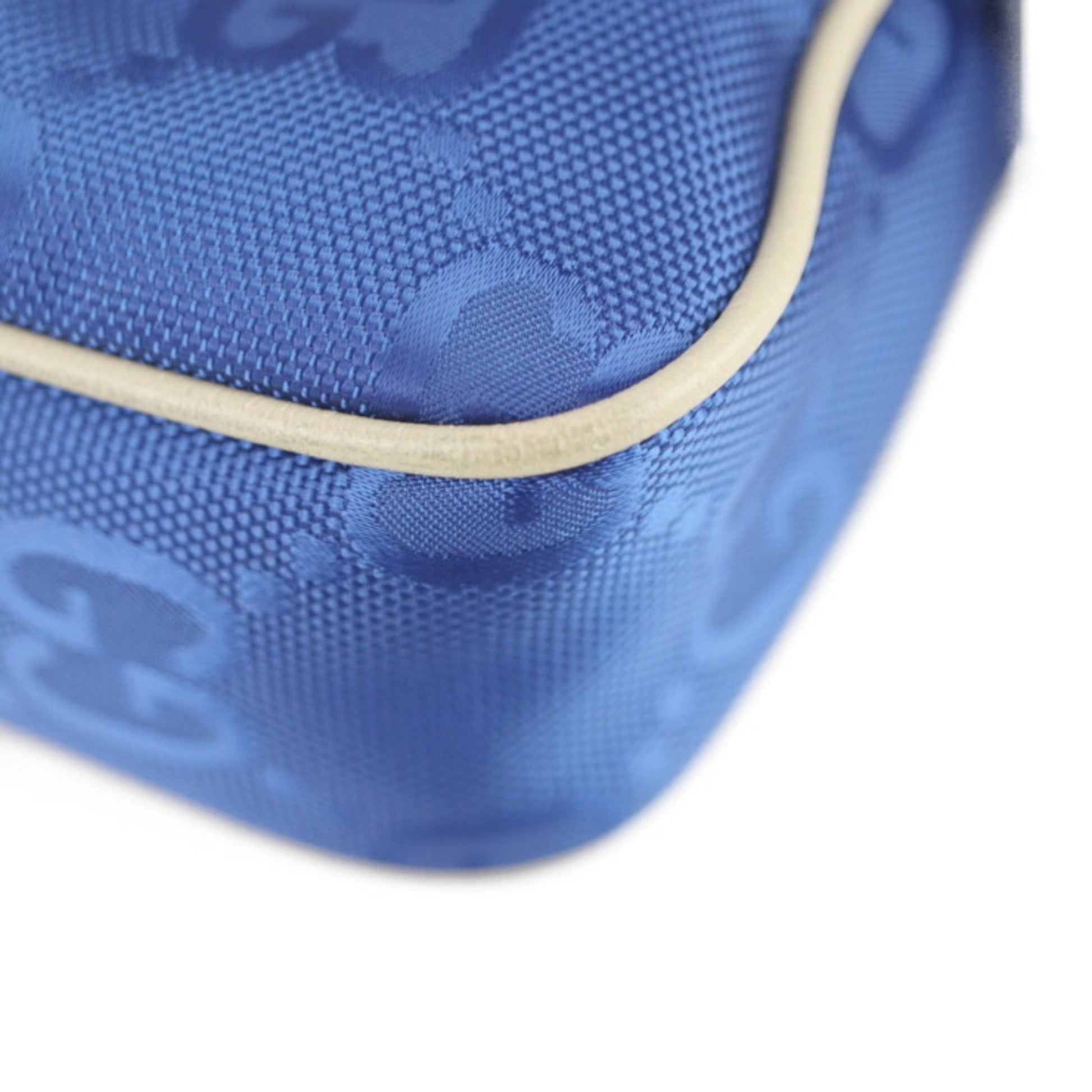 Gucci Beige Blue Nylon Leather Fanny Pack