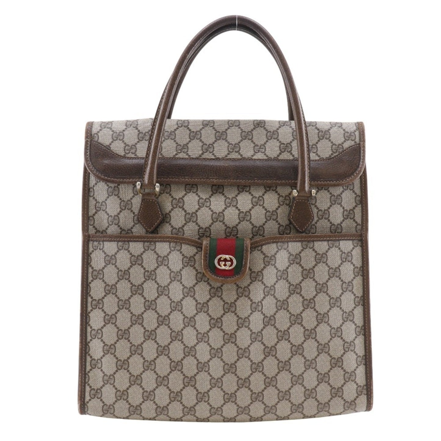 Gucci Sherry Line Brown Pvc Handbag