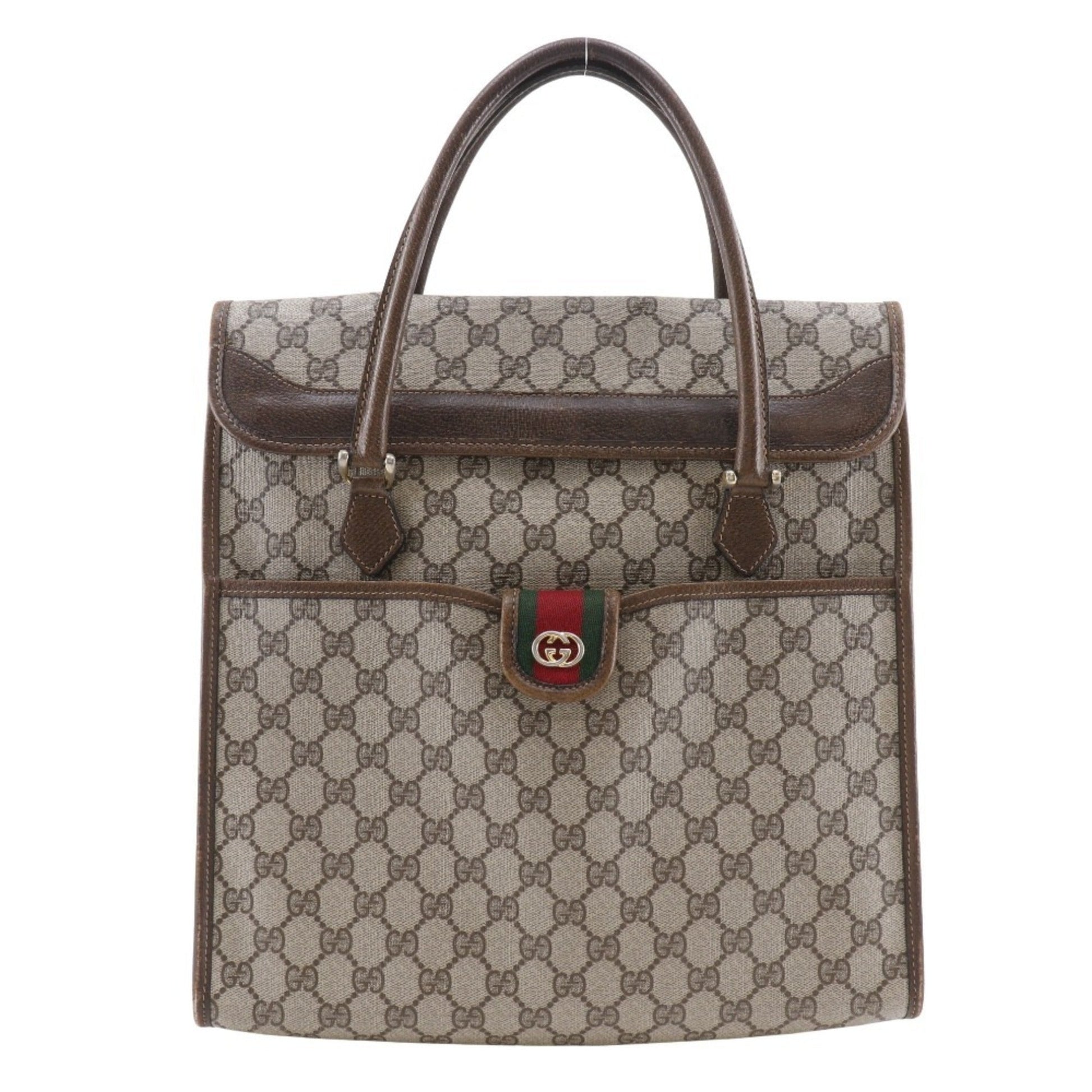 Gucci Sherry Line Brown Pvc Handbag