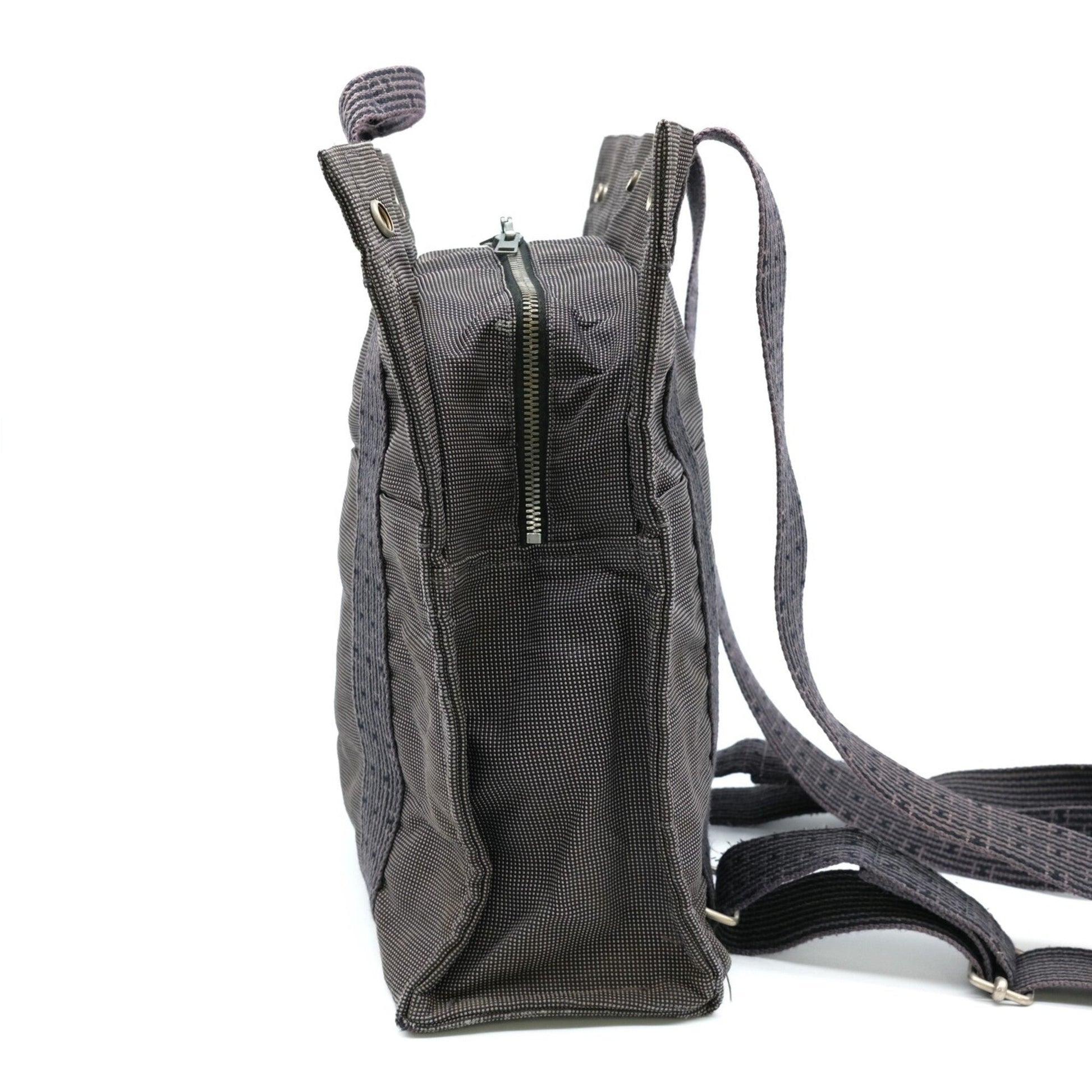 Hermes Backpack Canvas Nylon Gray