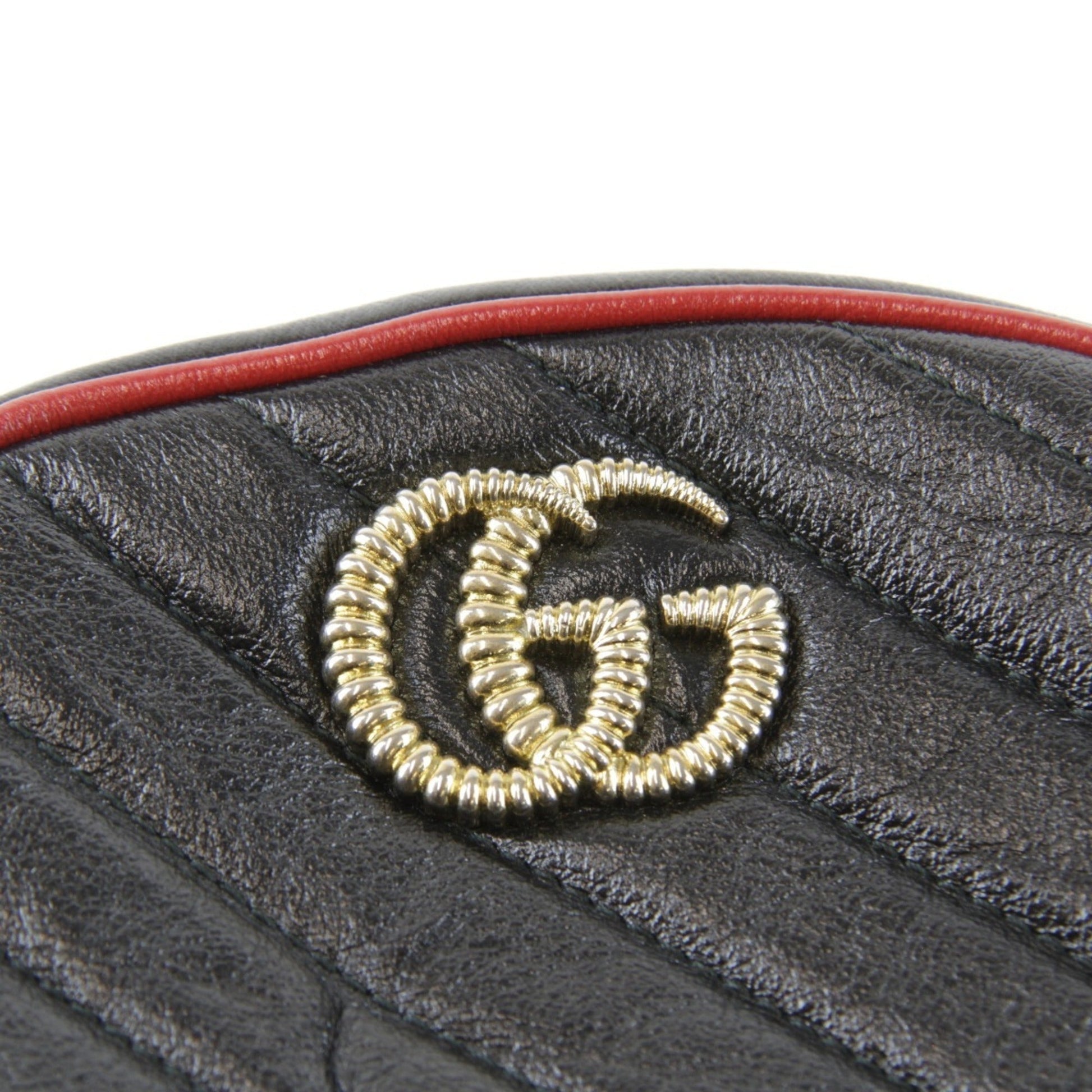 Gucci Gg Marmont Black Leather Fanny Pack