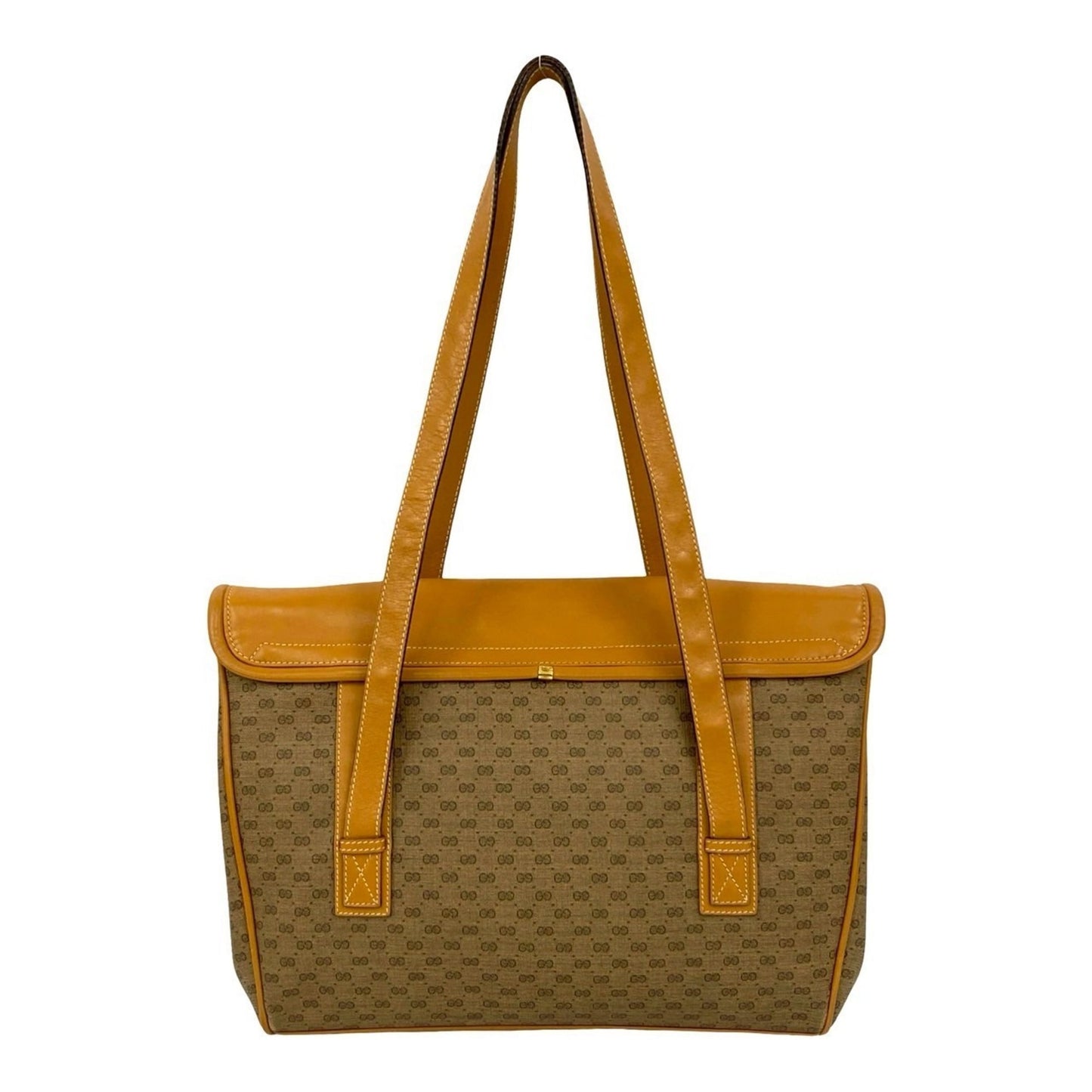 Gucci Brown Leather Pvc Shoulder Bag Tote Bag