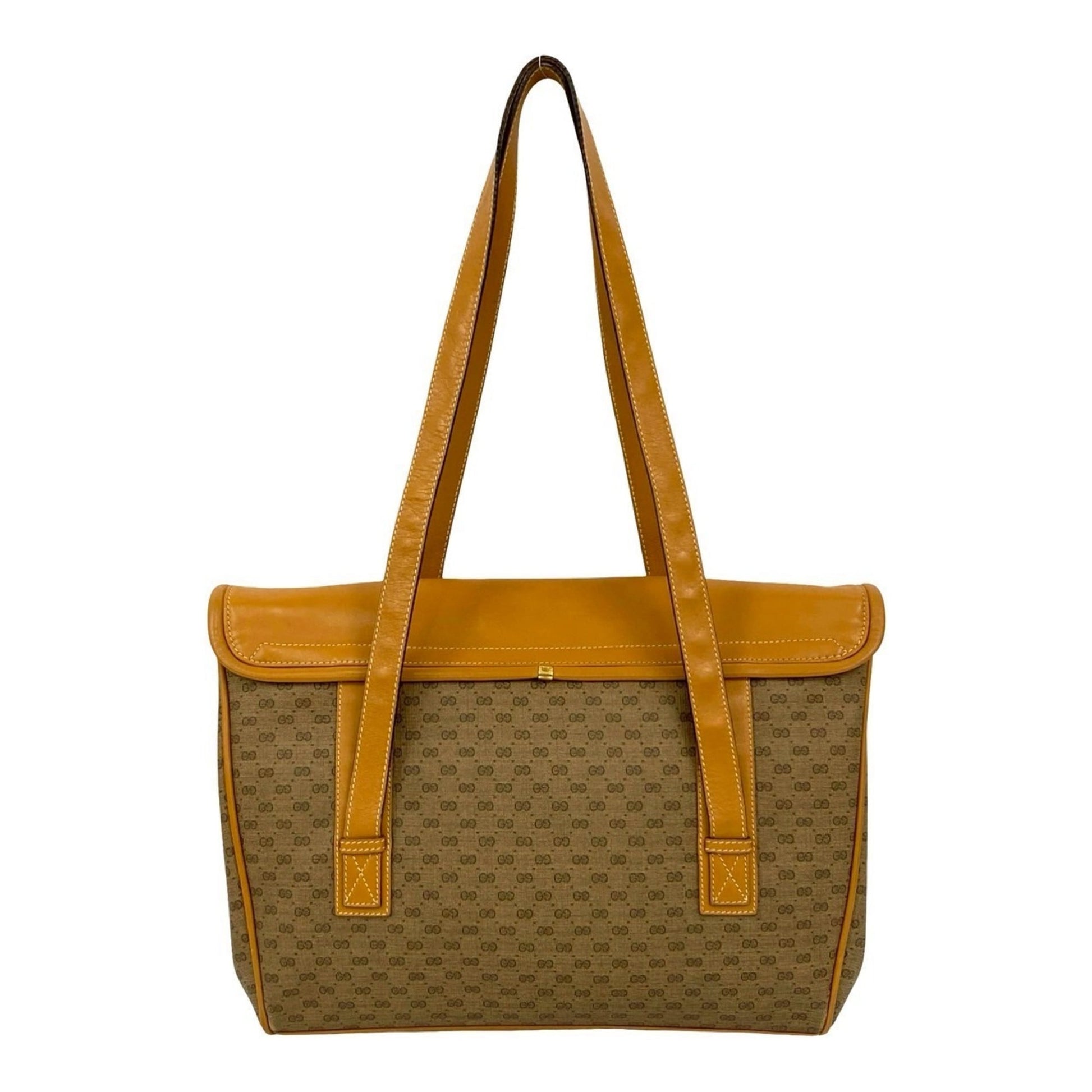 Gucci Brown Leather Pvc Shoulder Bag Tote Bag