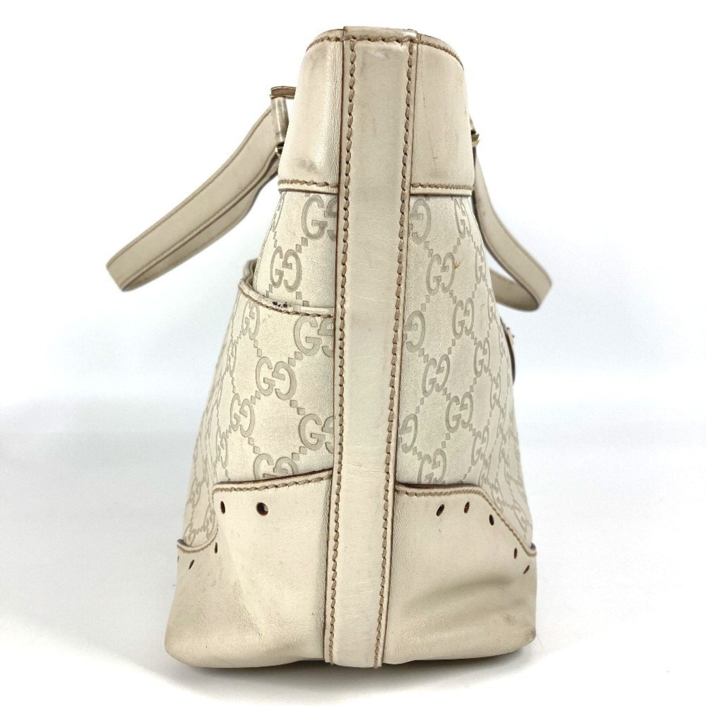 Gucci Off-White Leather Shoulder Bag Tote Bag