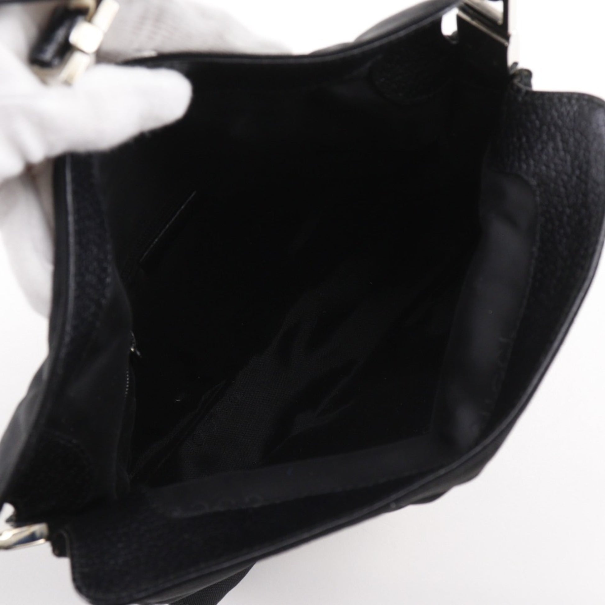 Gucci Black Nylon Canvas Shoulder Bag