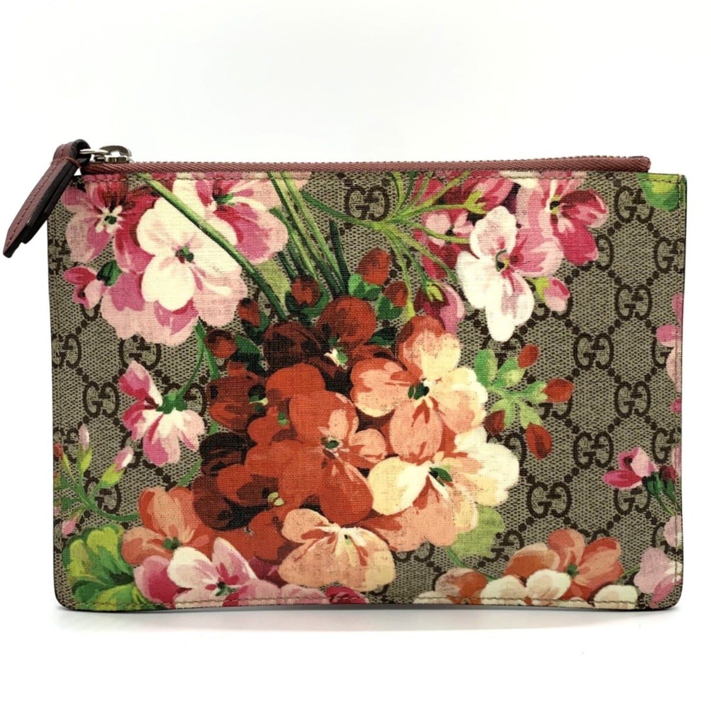 Gucci Gg Blooms Red Color Gg Supreme Pouch