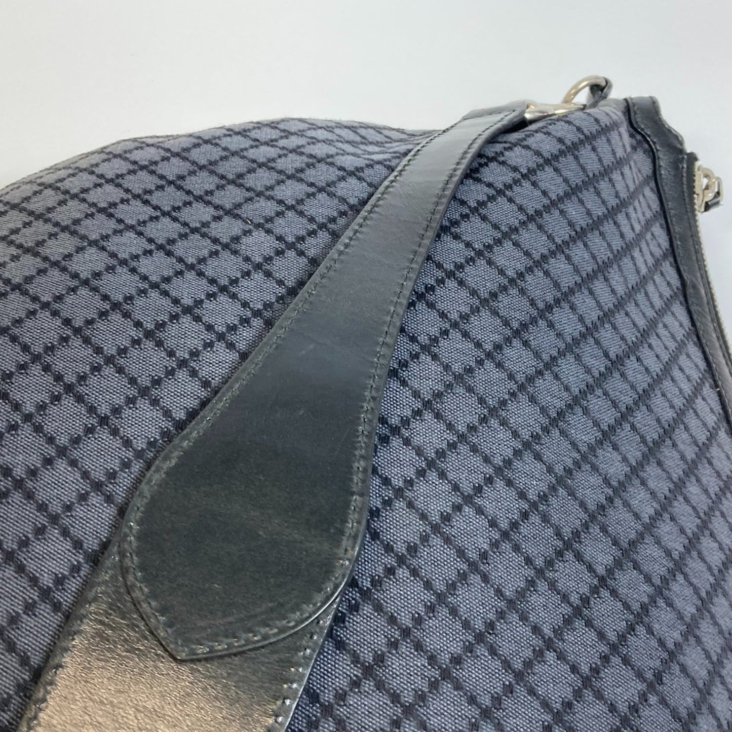 Gucci Diamante Black Gray Canvas Shoulder Bag