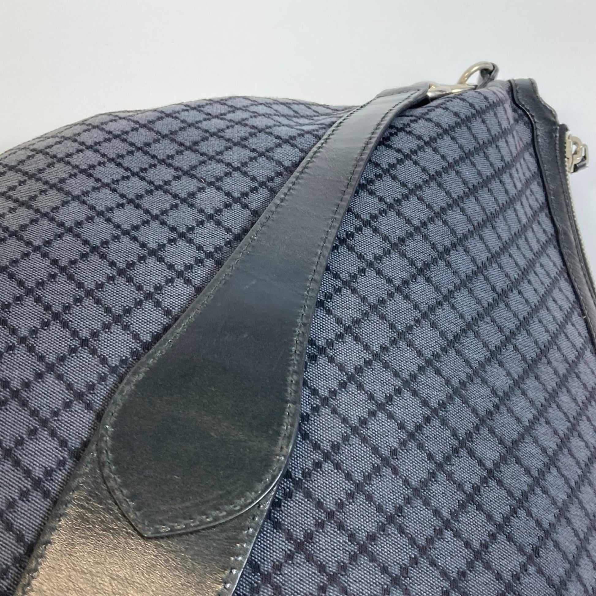 Gucci Diamante Black Gray Canvas Shoulder Bag