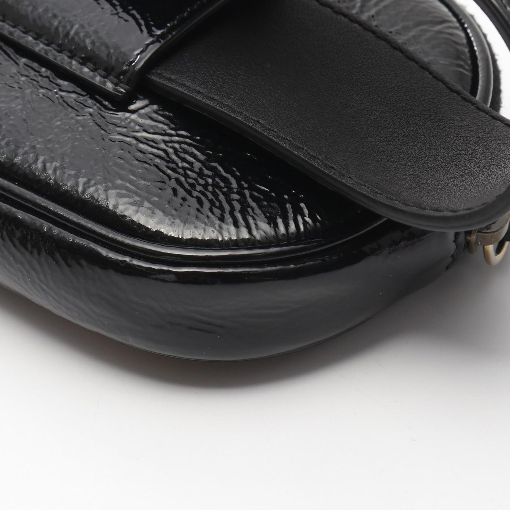 Gucci Black Patent Leather Fanny Pack Sling Bag