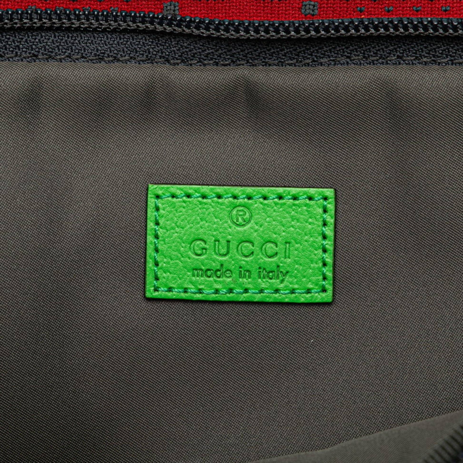 Gucci Gray Red Color Nylon Rubber Fanny Pack Sling Bag