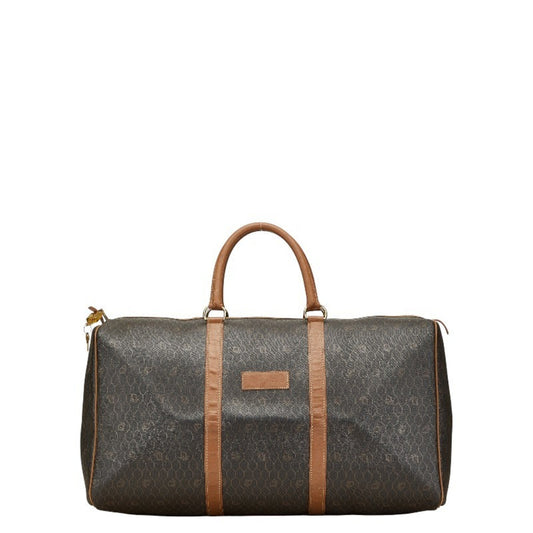 Dior Handbag Christian Pvc Boston Bag Leather Black Brown