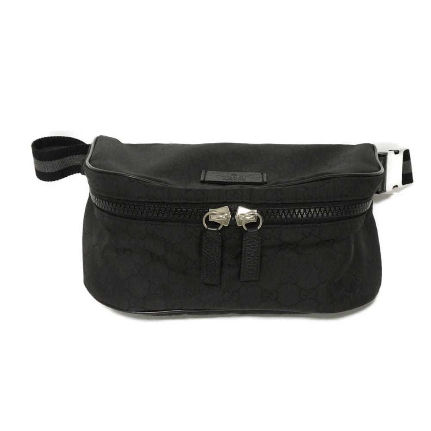 Gucci Black Nylon Canvas Leather Shoulder Bag Sling Bag