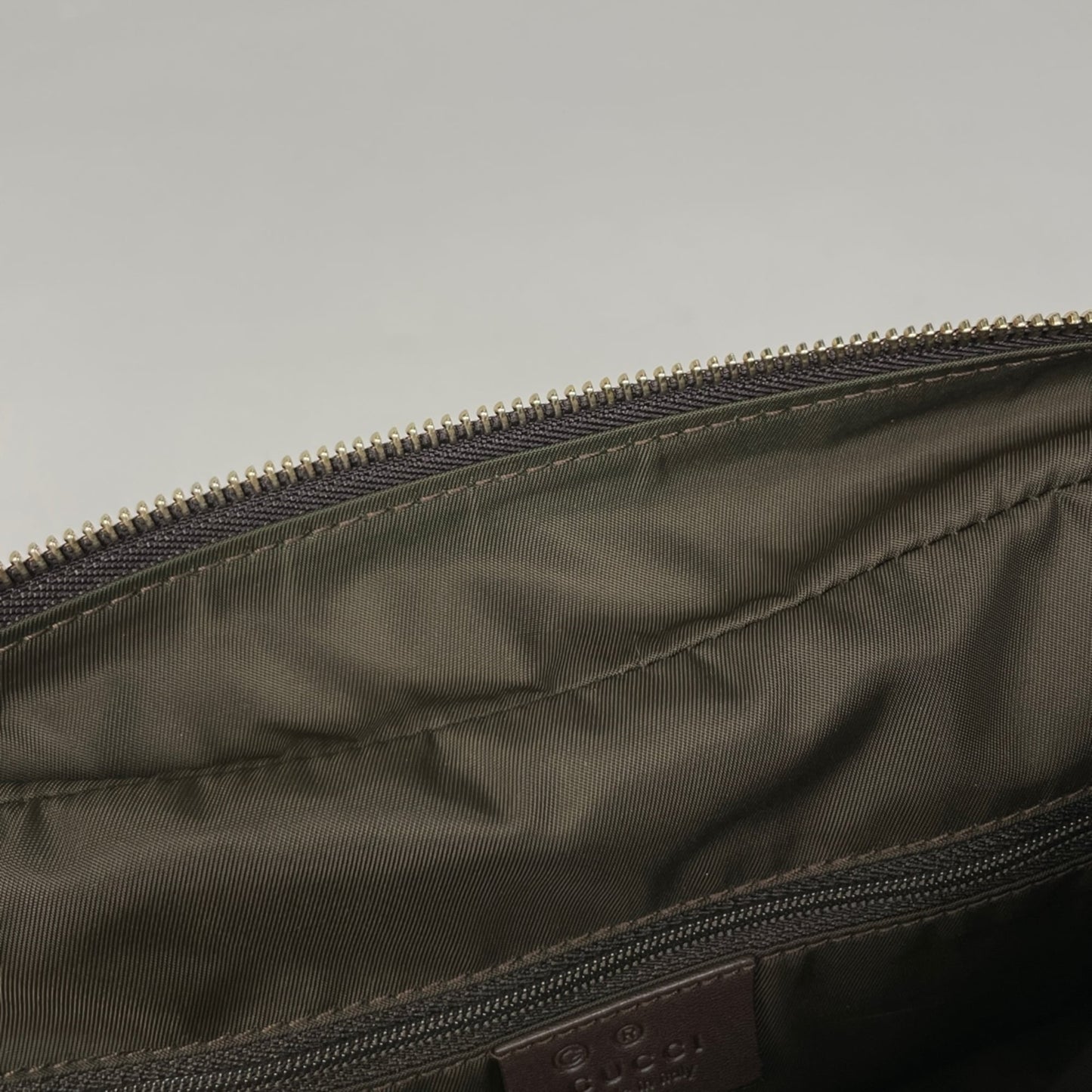 Gucci Brown Leather Canvas Handbag