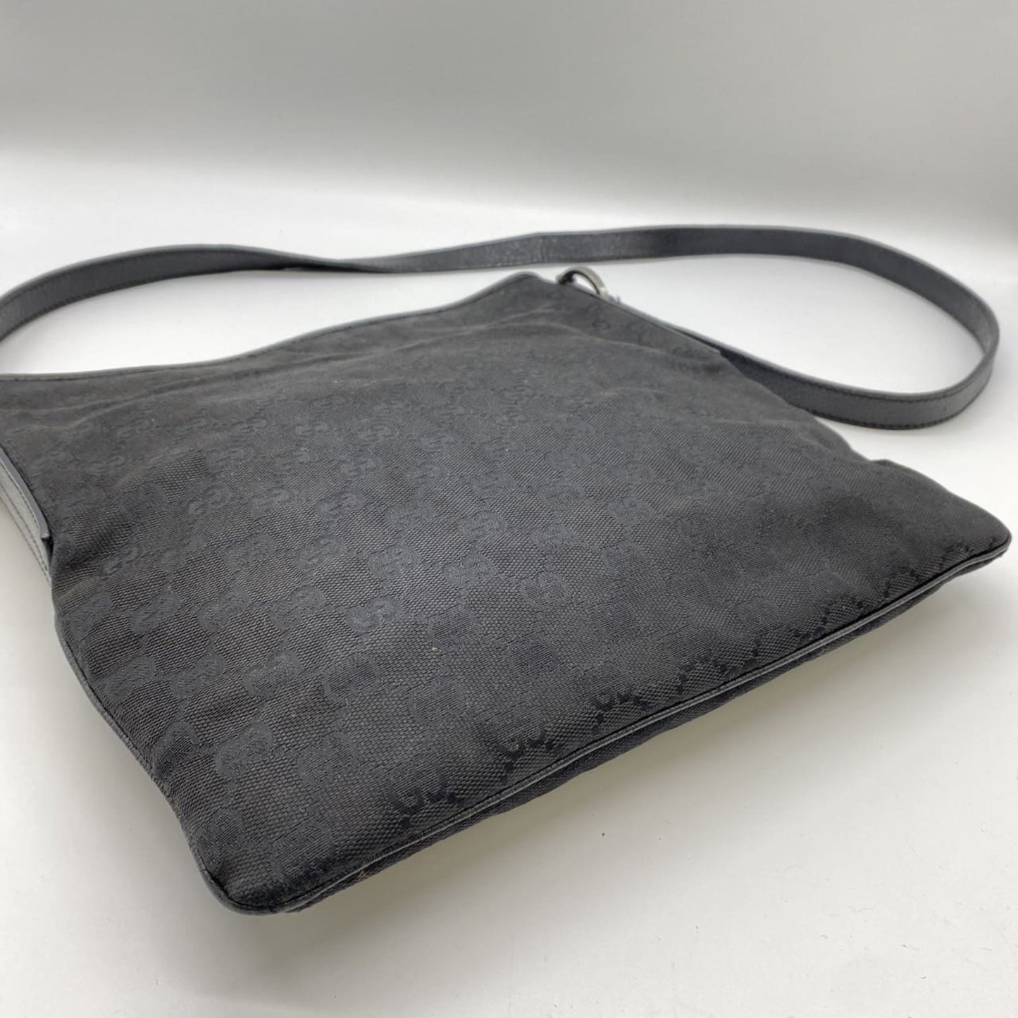 Gucci Black Gg Canvas Shoulder Bag