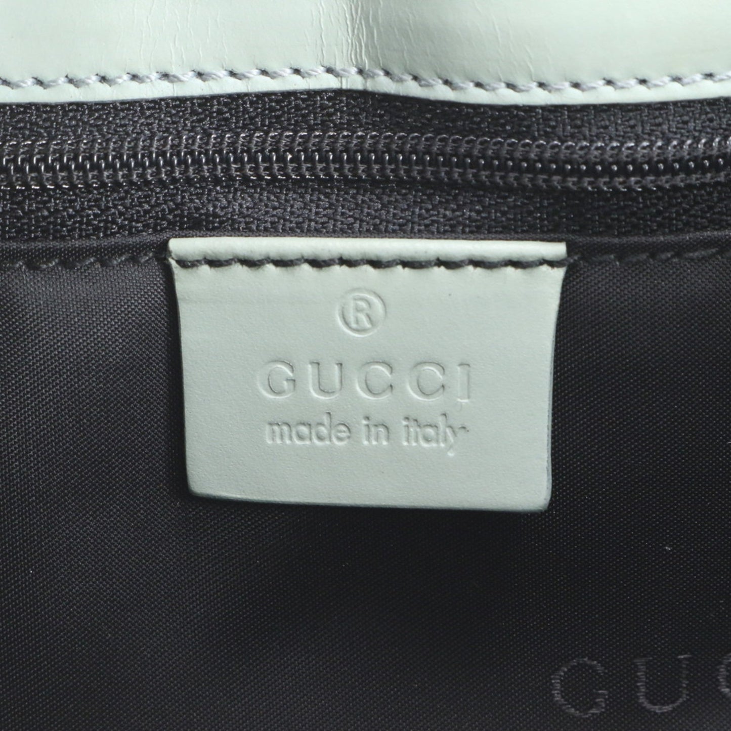 Gucci Green Leather Canvas Tote Bag