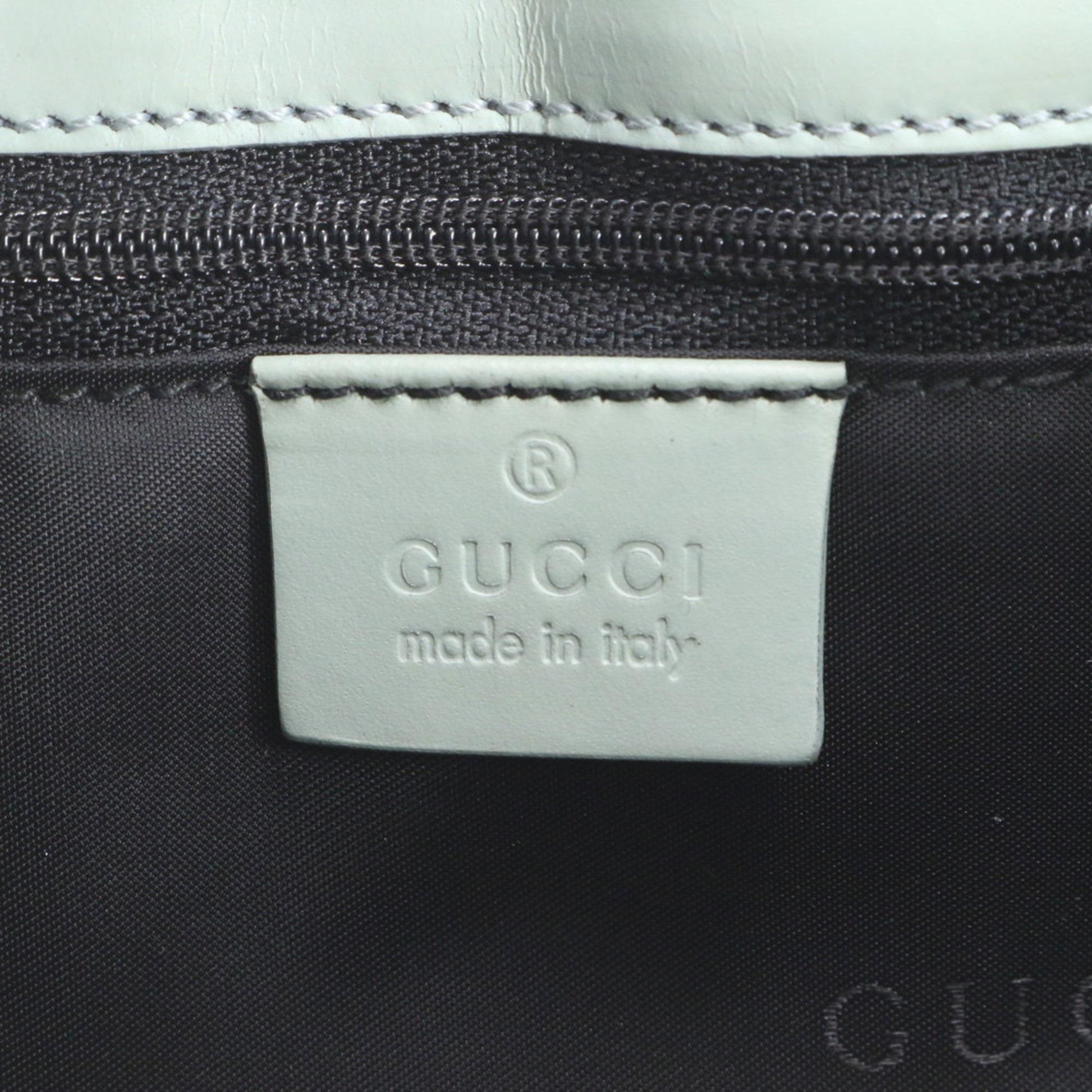 Gucci Green Leather Canvas Tote Bag