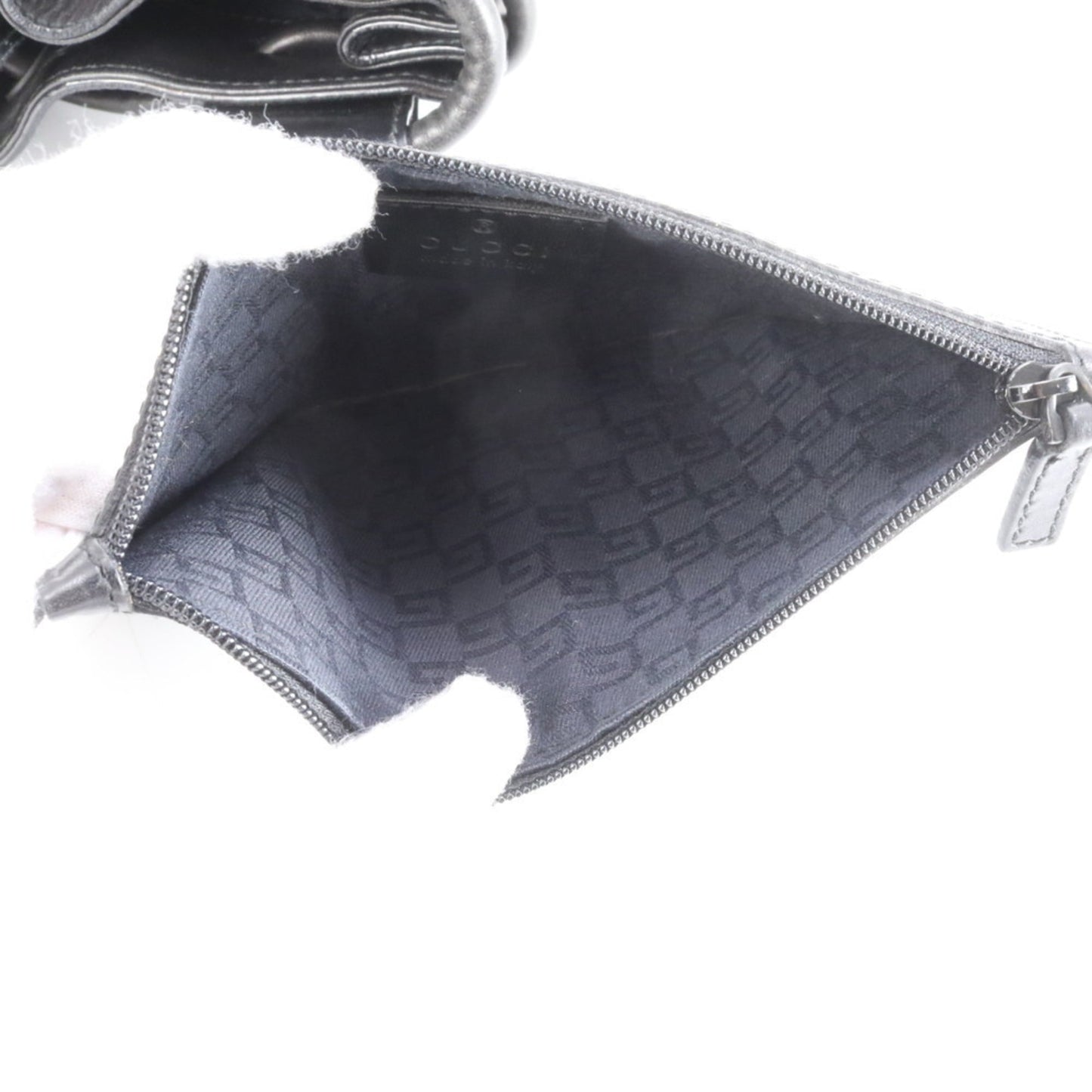 Gucci Black Leather Pouch Tote Bag