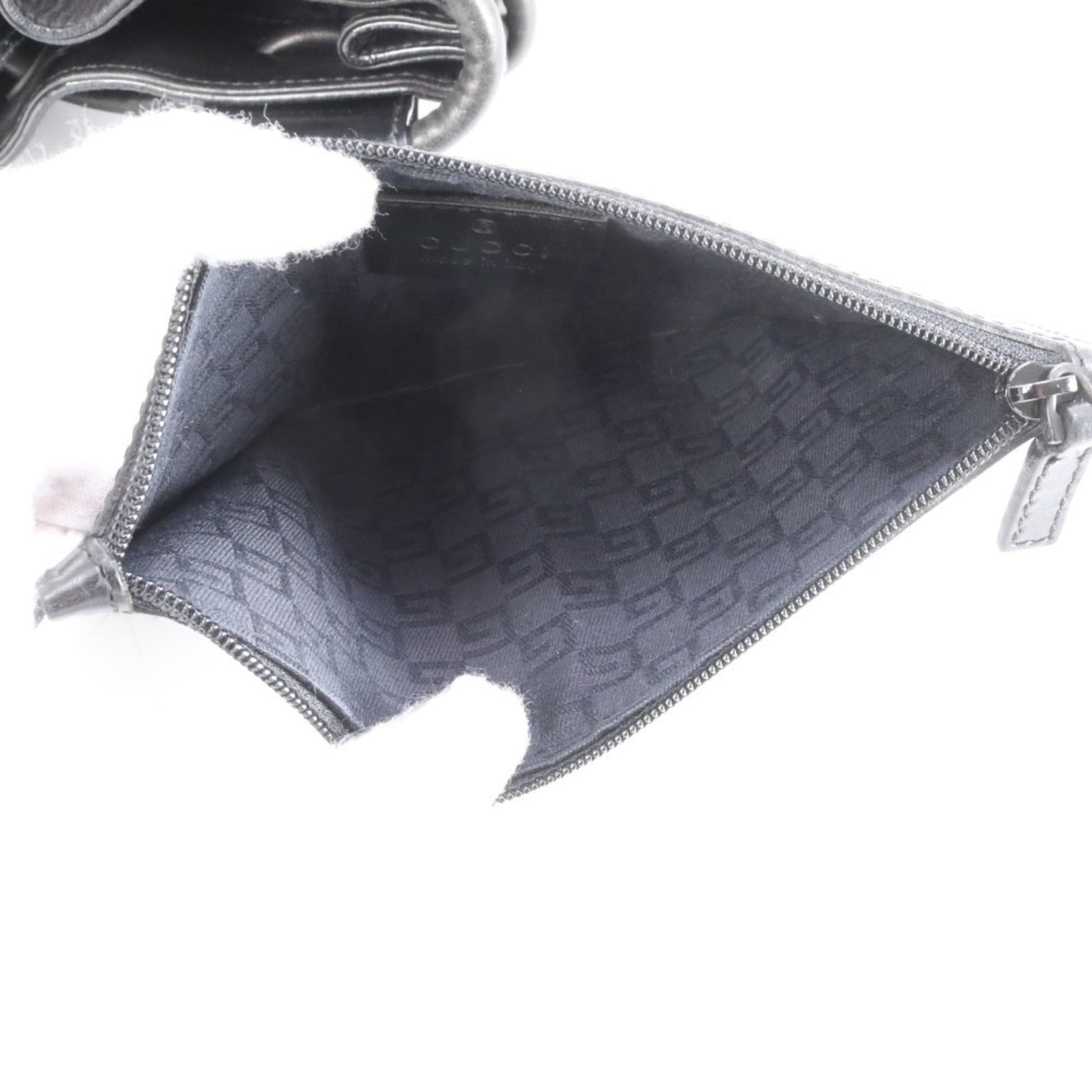 Gucci Black Leather Pouch Tote Bag