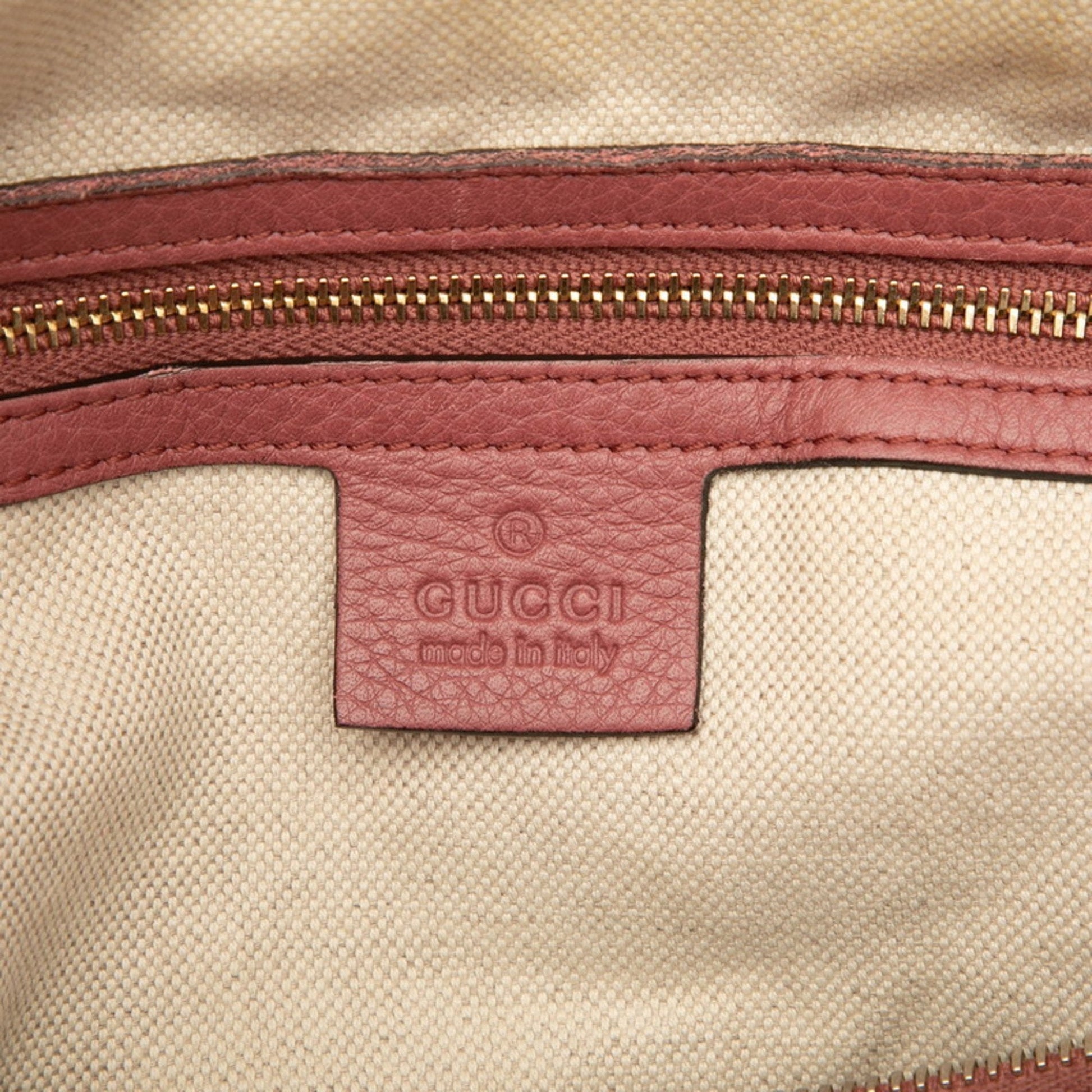 Gucci Pink Canvas Leather Boston Bag Shoulder Bag