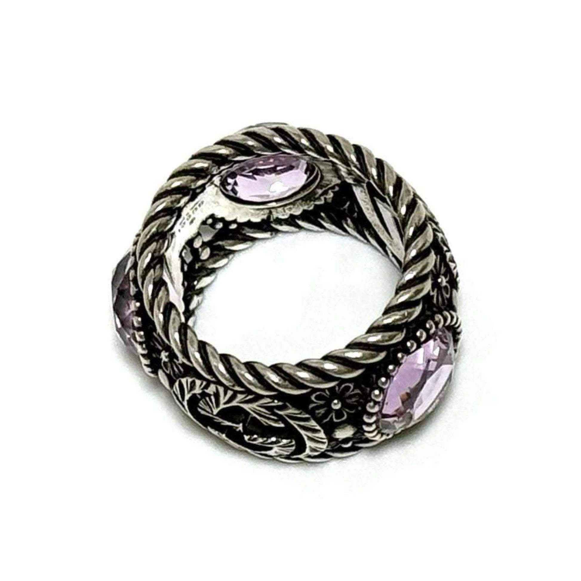 Gucci Silver Rhinestone Silver 925 Band Ring