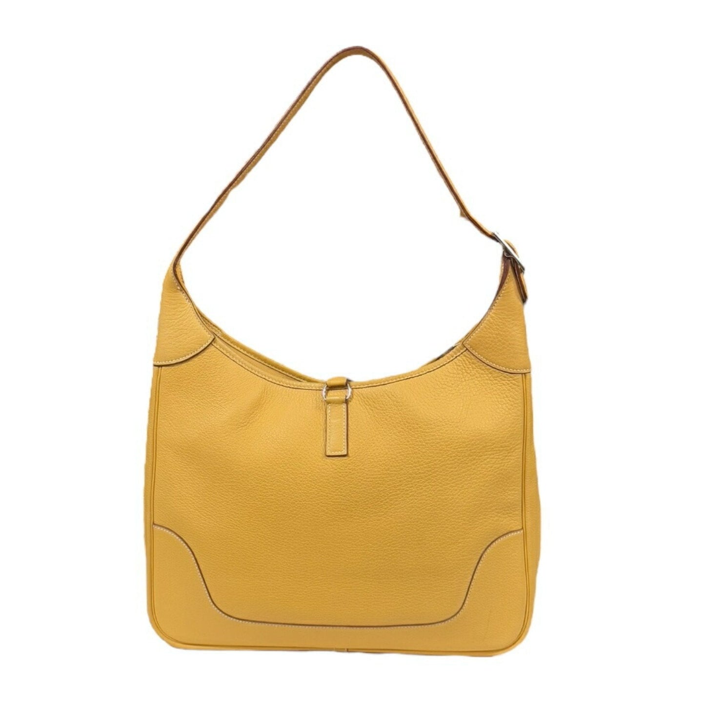 Hermes Trim Taurillon Clemence Shoulder Bag Leather Yellow