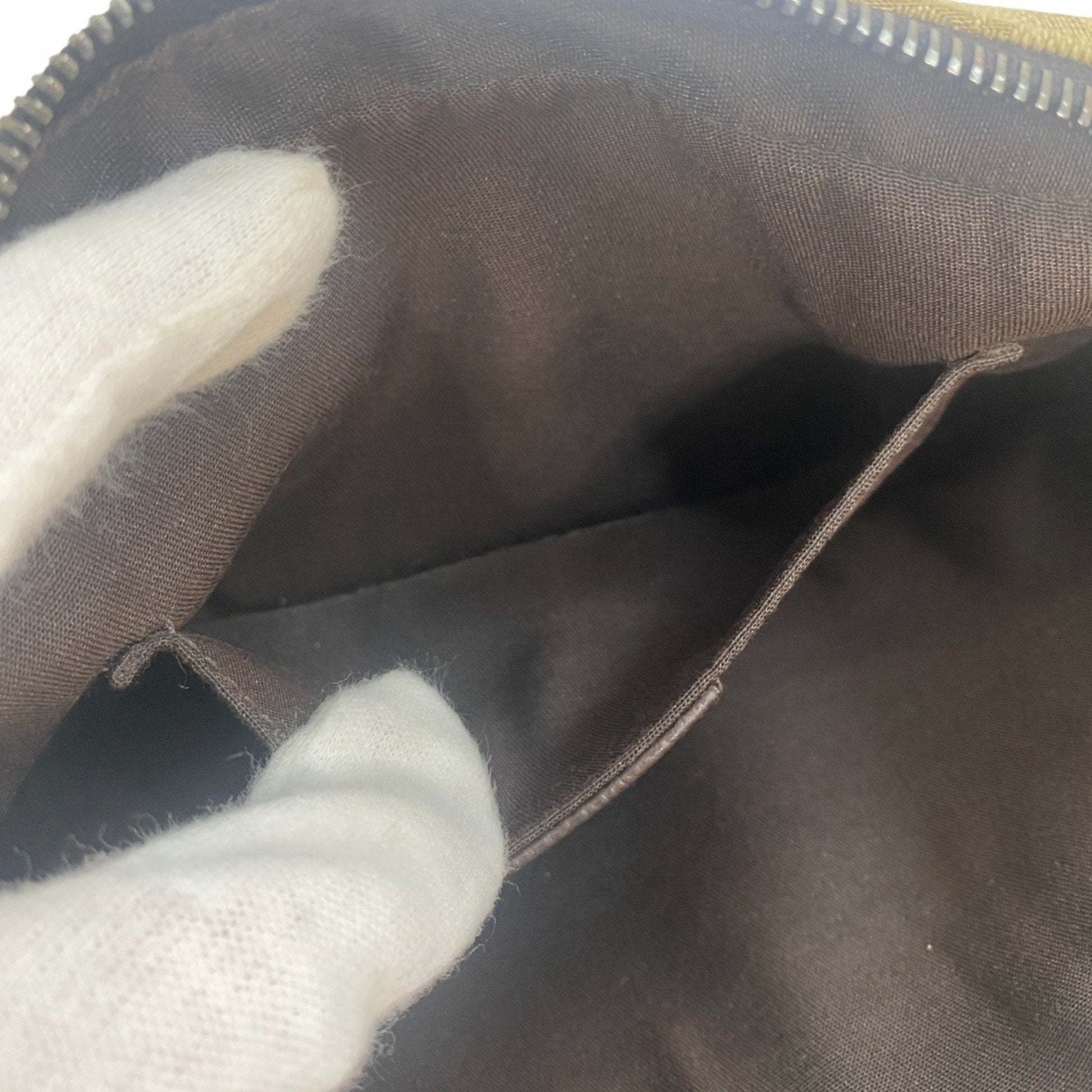 Gucci Brown Canvas Leather Pouch Sling Bag