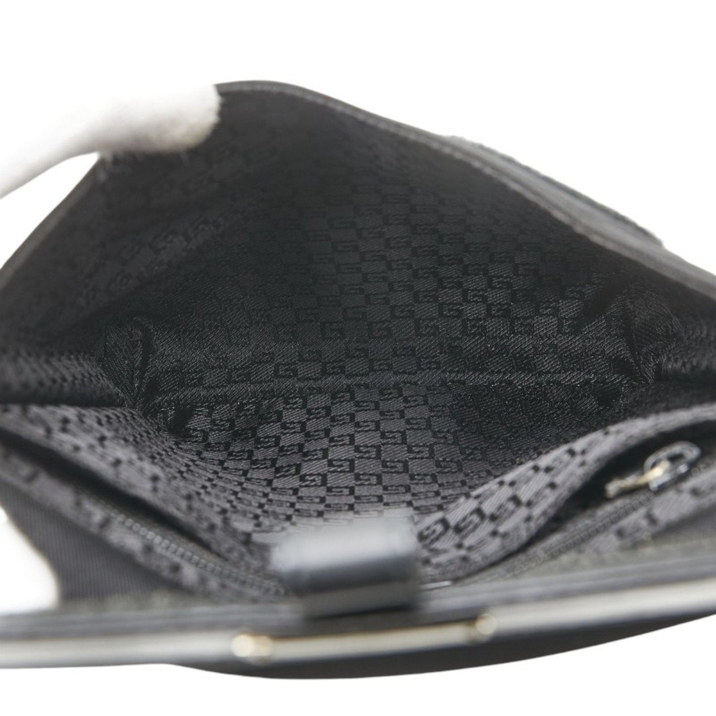 Gucci Black Leather Nylon Canvas Shoulder Bag