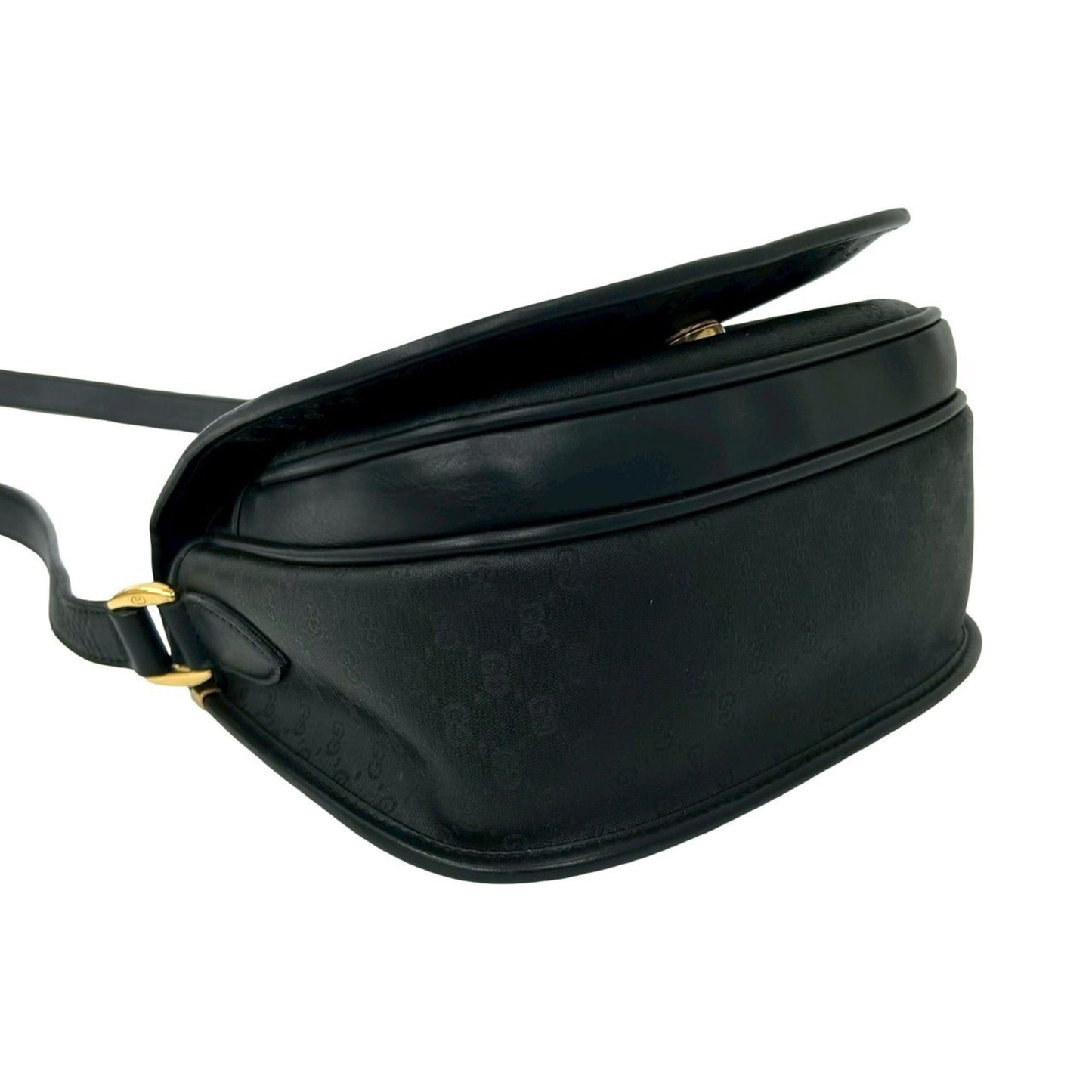 Gucci Black Leather Pvc Pochette Shoulder Bag