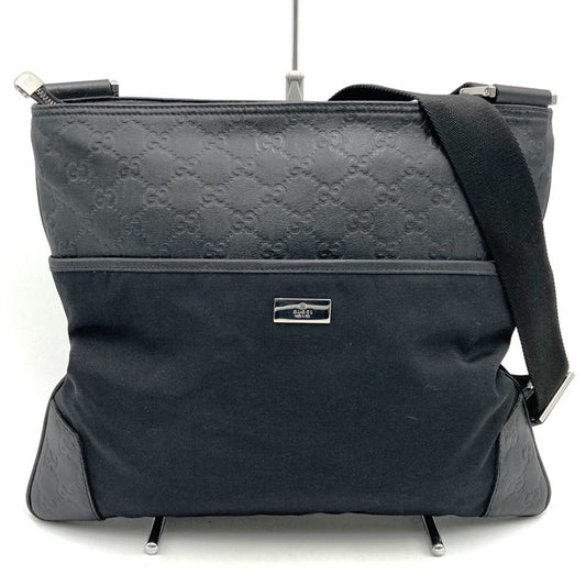 Gucci Black Nylon Leather Shoulder Bag