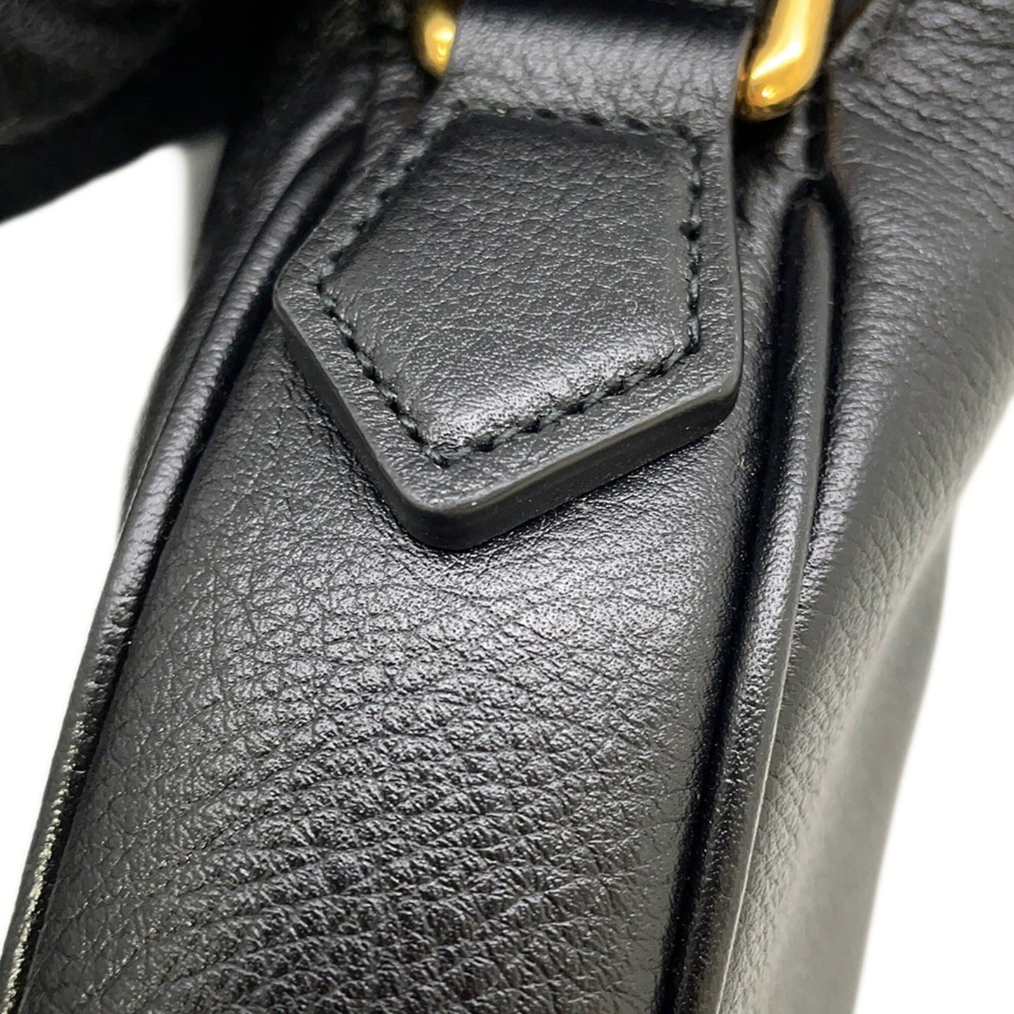 Gucci Beige Black Leather Handbag