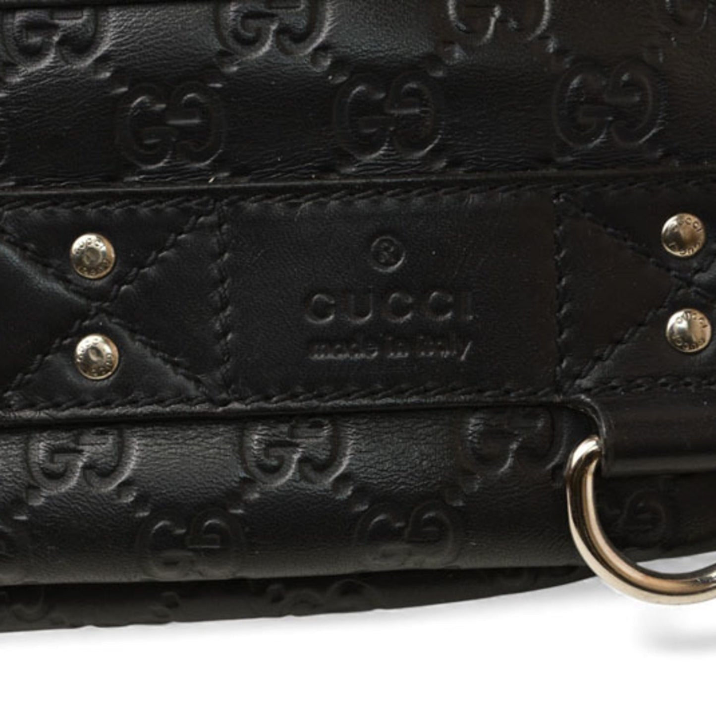 Gucci Navy Red Color Leather Sling Bag