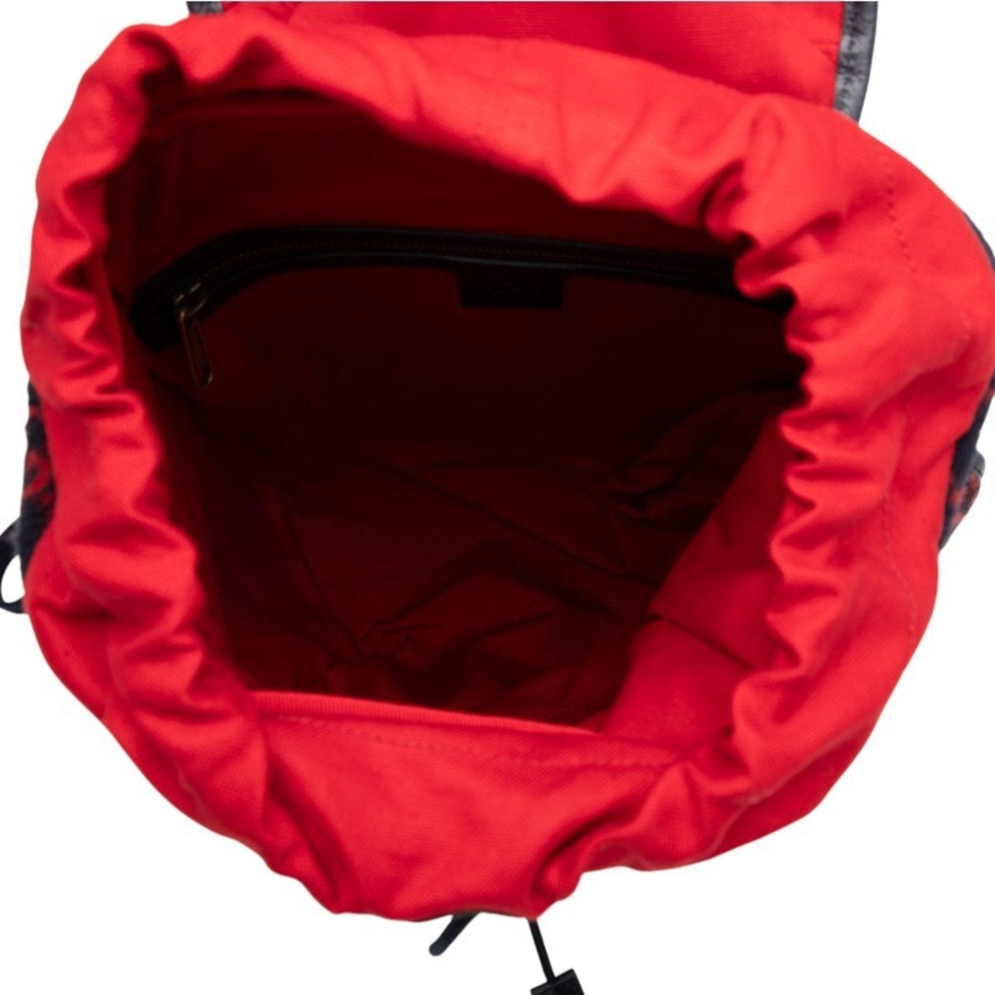 Gucci Navy Red Color Wool Leather Backpack