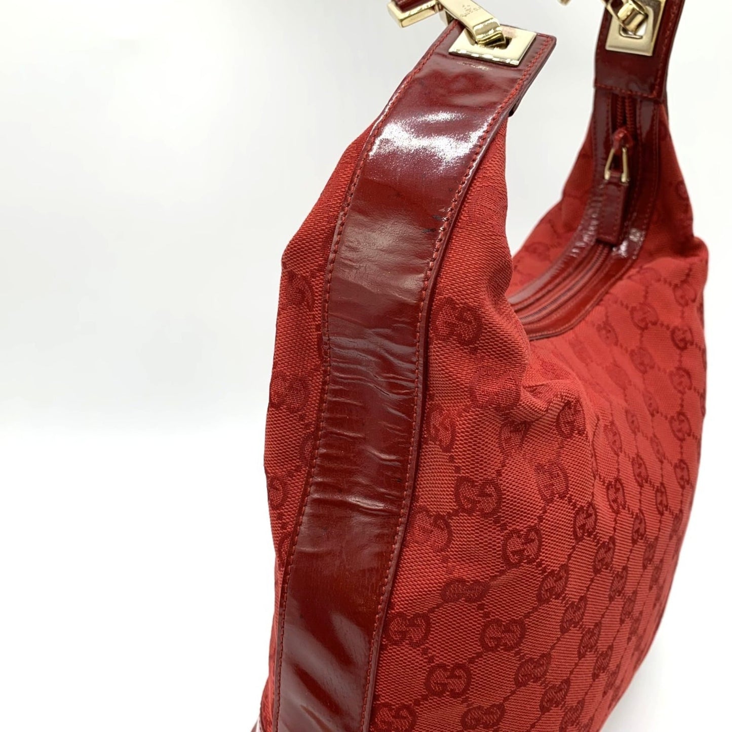 Gucci Red Color Gg Canvas Shoulder Bag