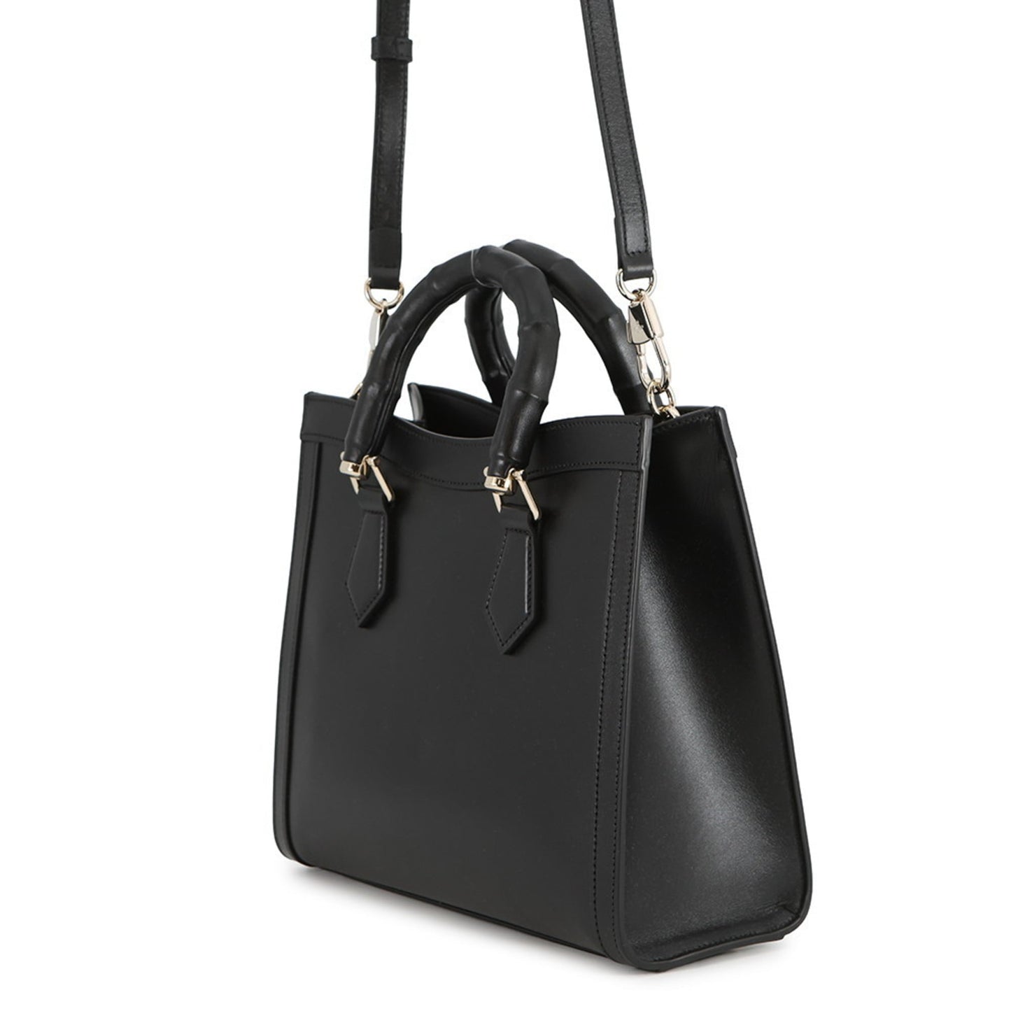 Gucci Black Leather Handbag Shoulder Bag Tote Bag