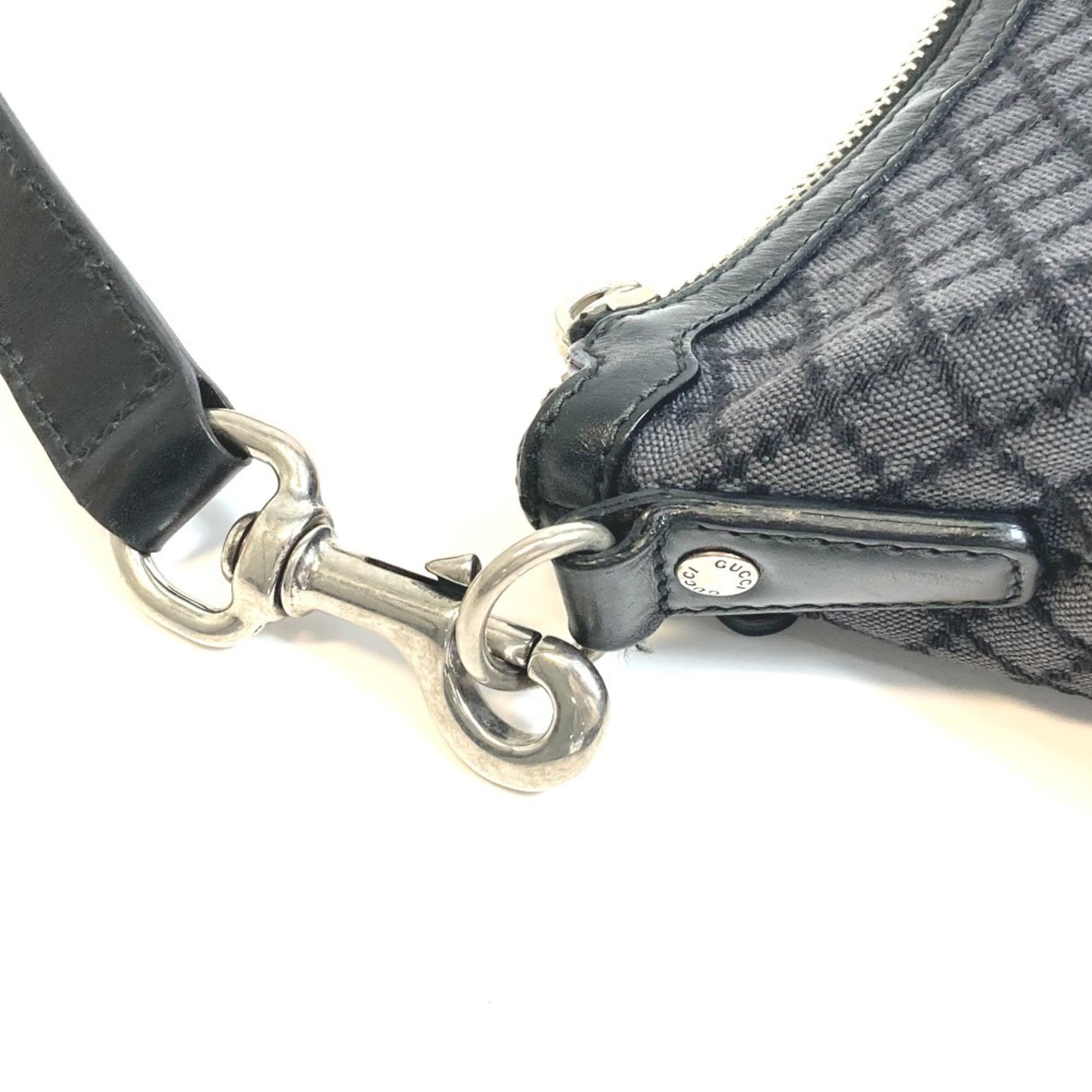 Gucci Diamante Black Gray Canvas Shoulder Bag