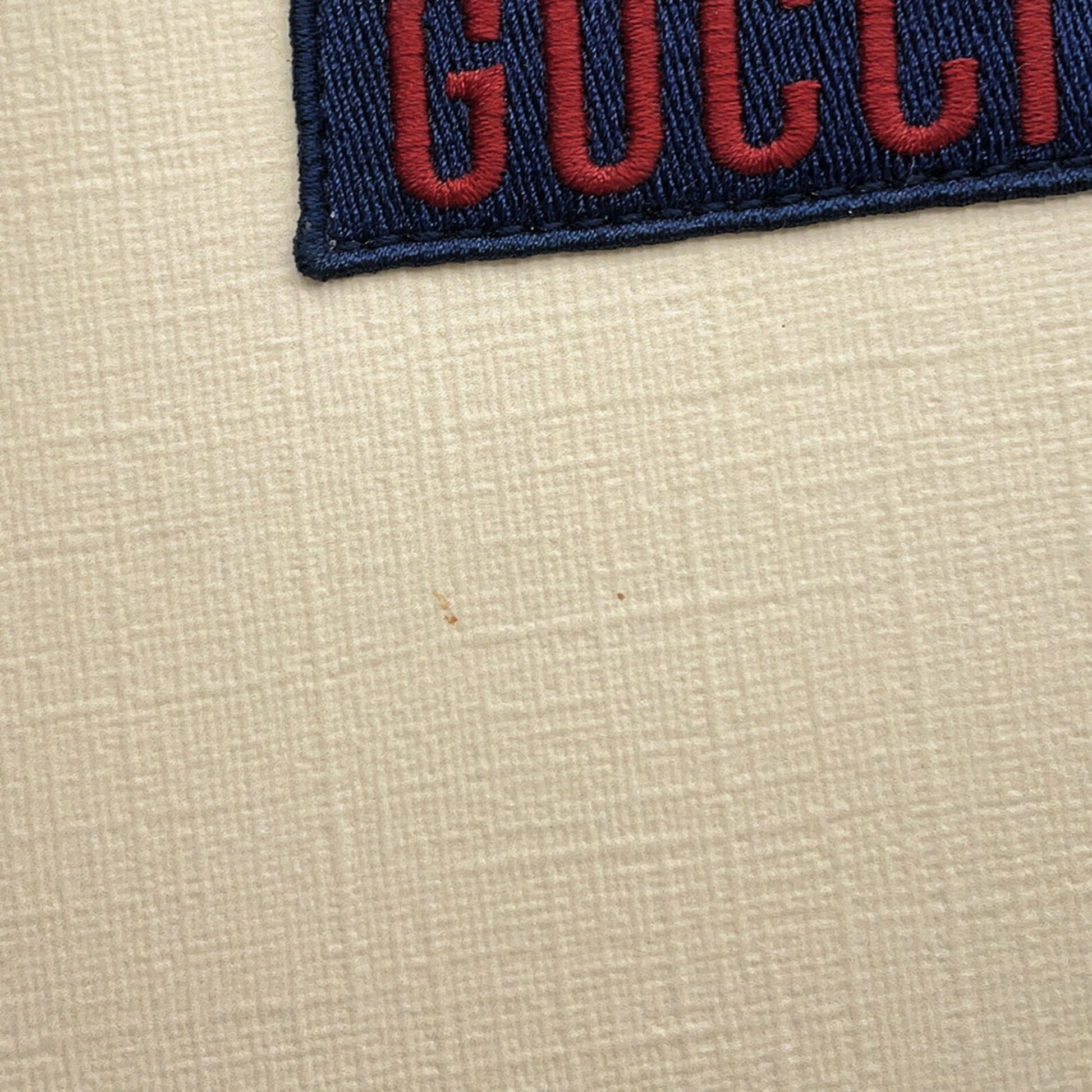 Gucci Ivory Multi-Color Navy Leather Shoulder Bag Tote Bag