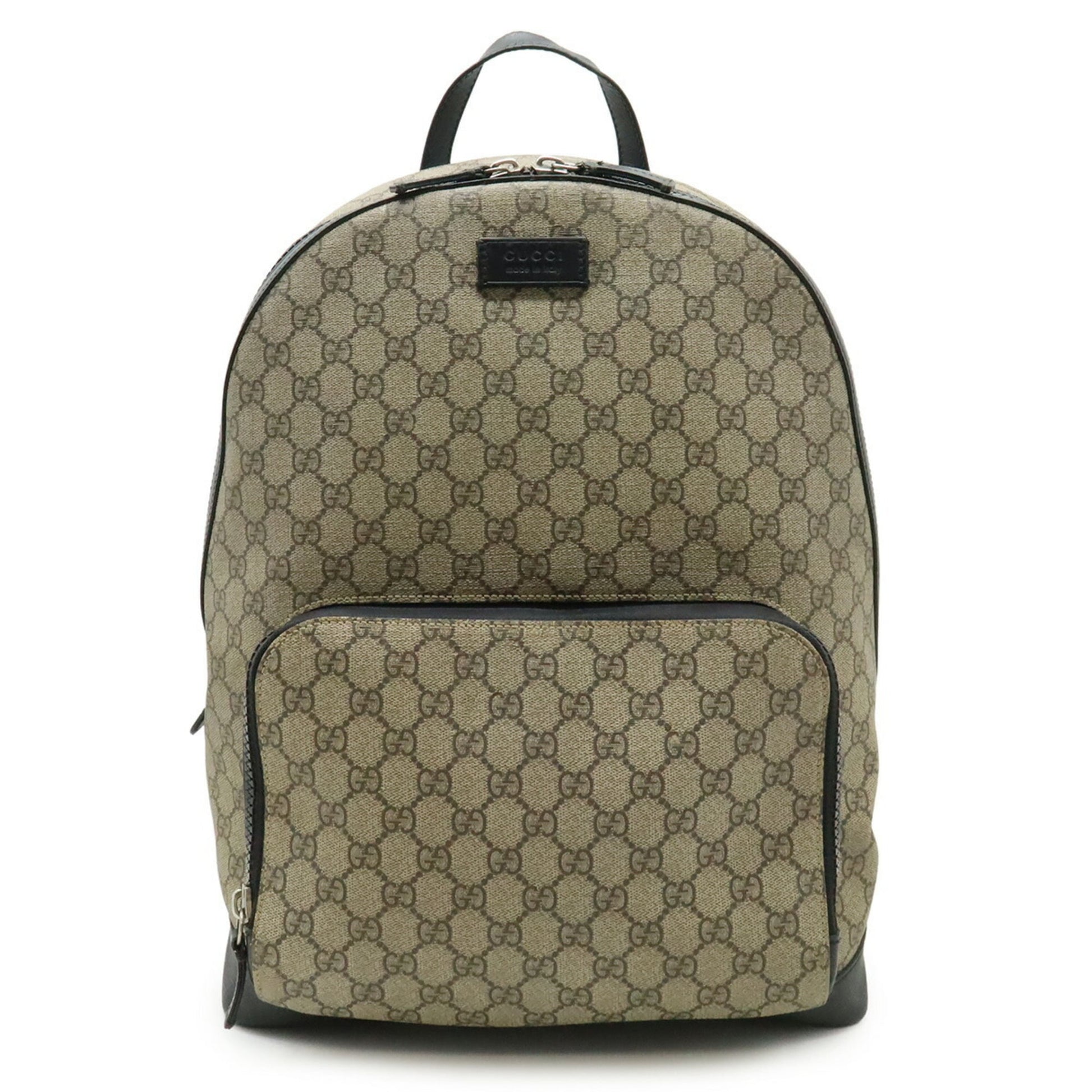 Gucci Beige Black Gg Supreme Backpack