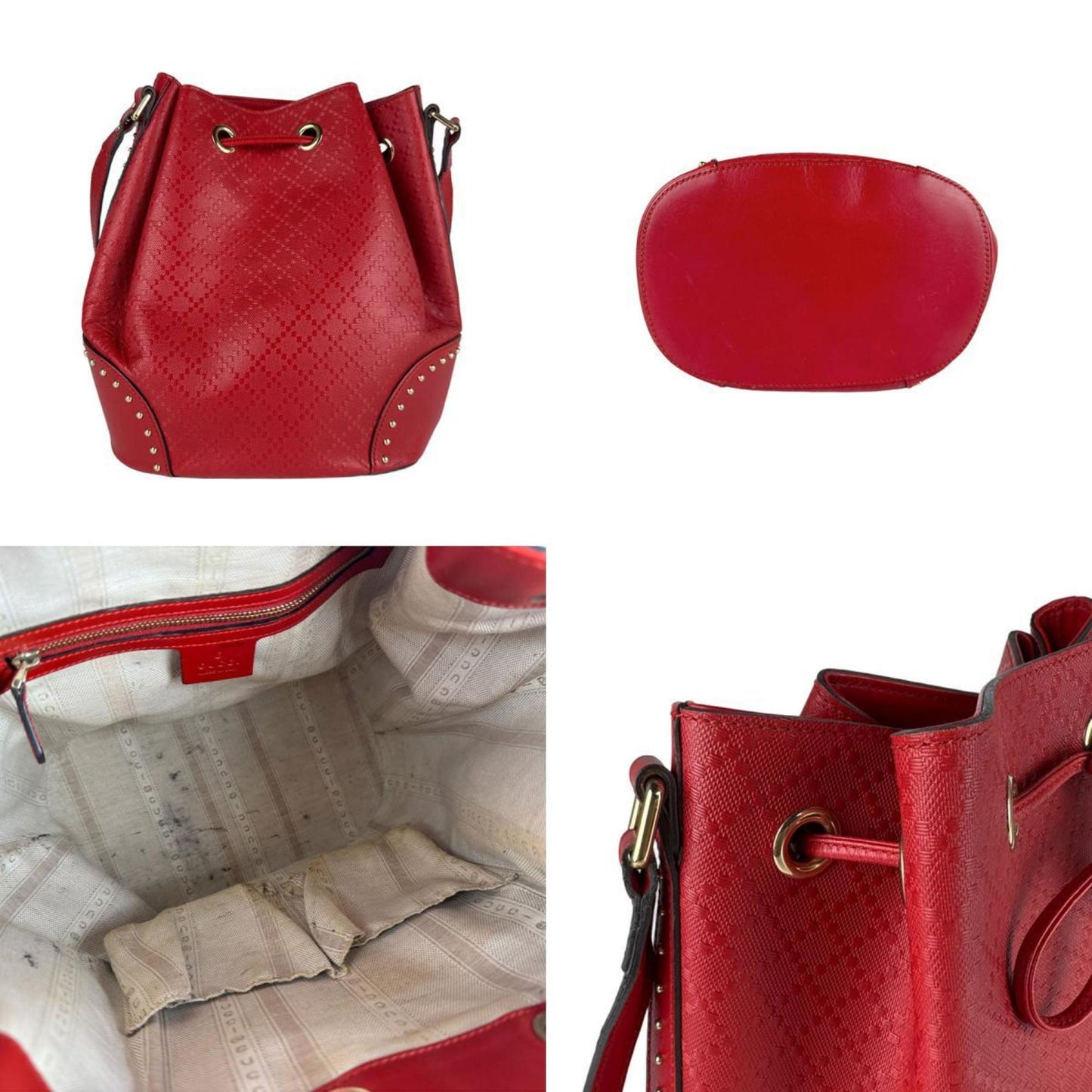 Gucci Red Color Leather Shoulder Bag