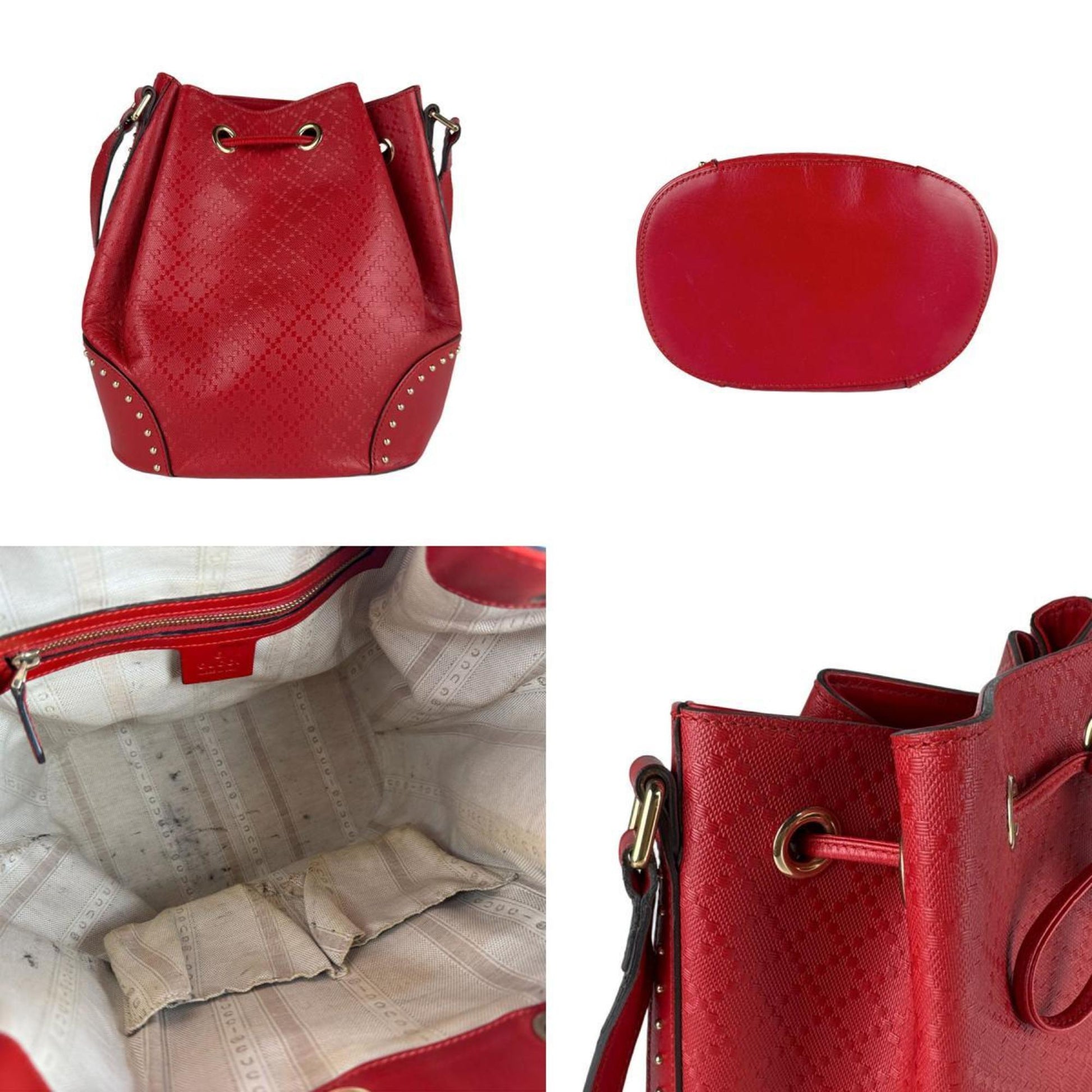 Gucci Red Color Leather Shoulder Bag