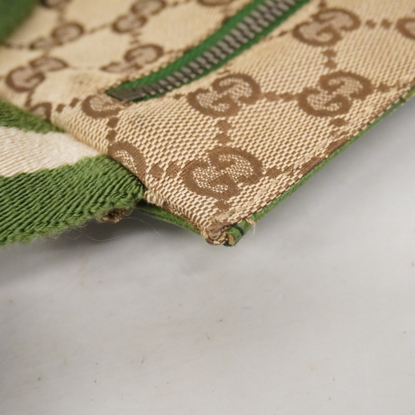Gucci Brown Green Canvas Fanny Pack