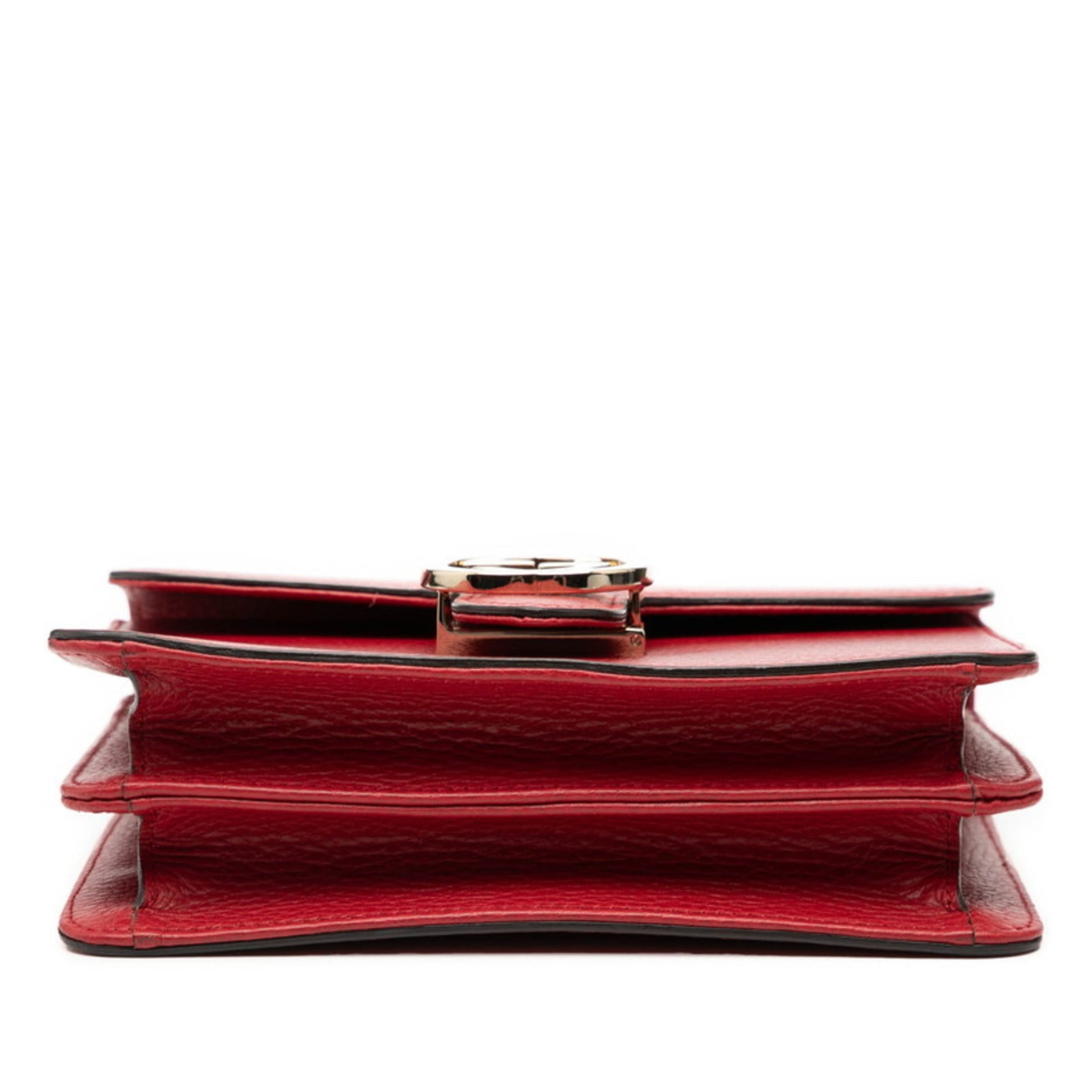 Gucci Red Color Leather Shoulder Bag