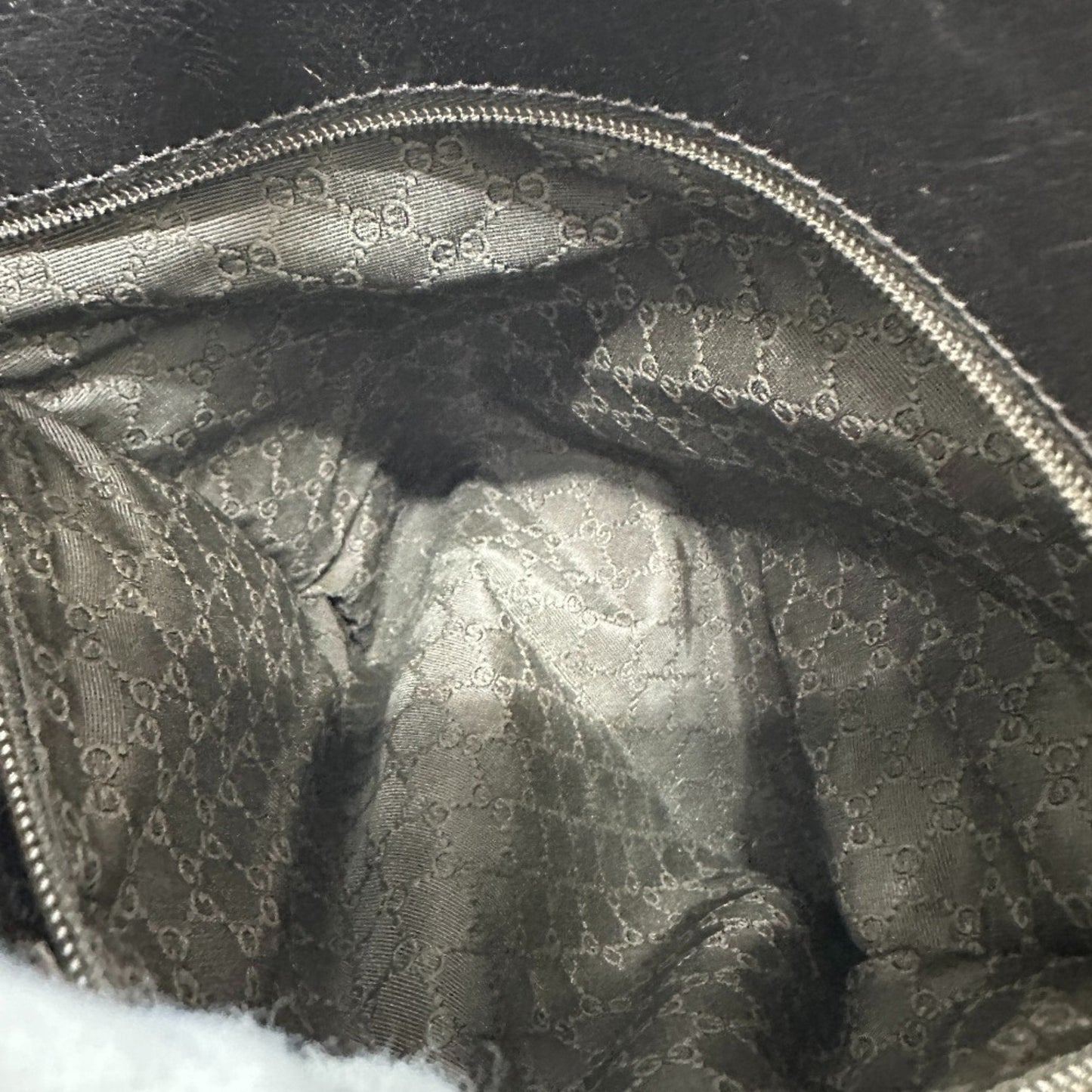 Gucci Beige Leather Canvas Shoulder Bag