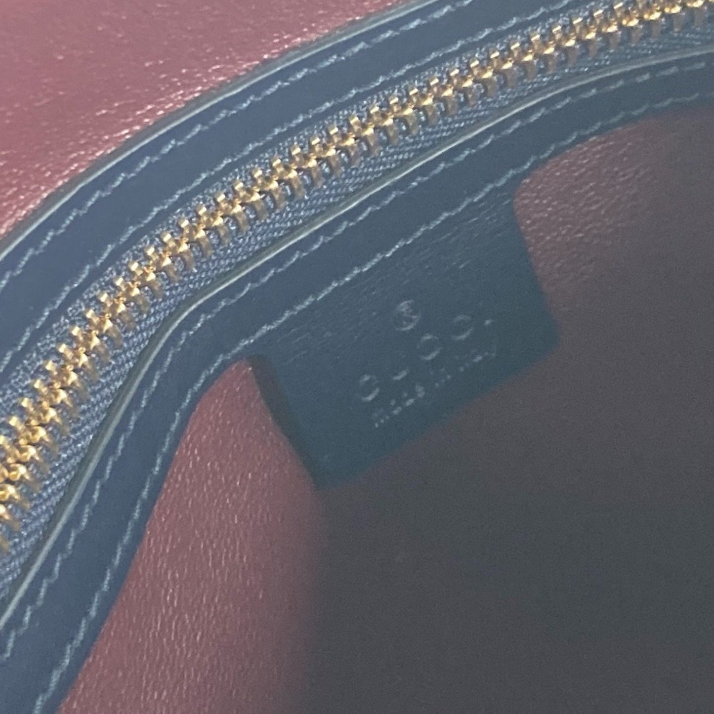 Gucci Beige Dark Navy Canvas Leather Handbag Shoulder Bag