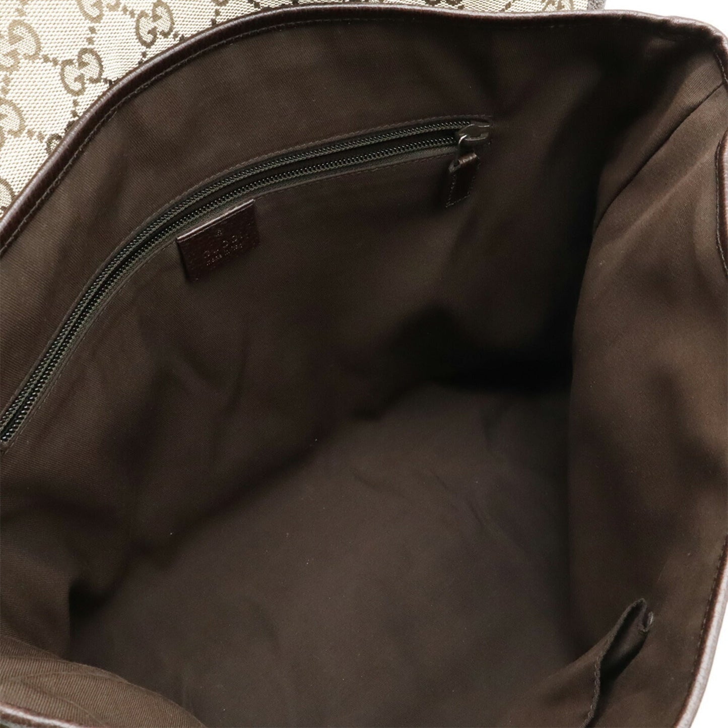 Gucci Beige Dark Brown Khaki Gg Canvas Leather Shoulder Bag