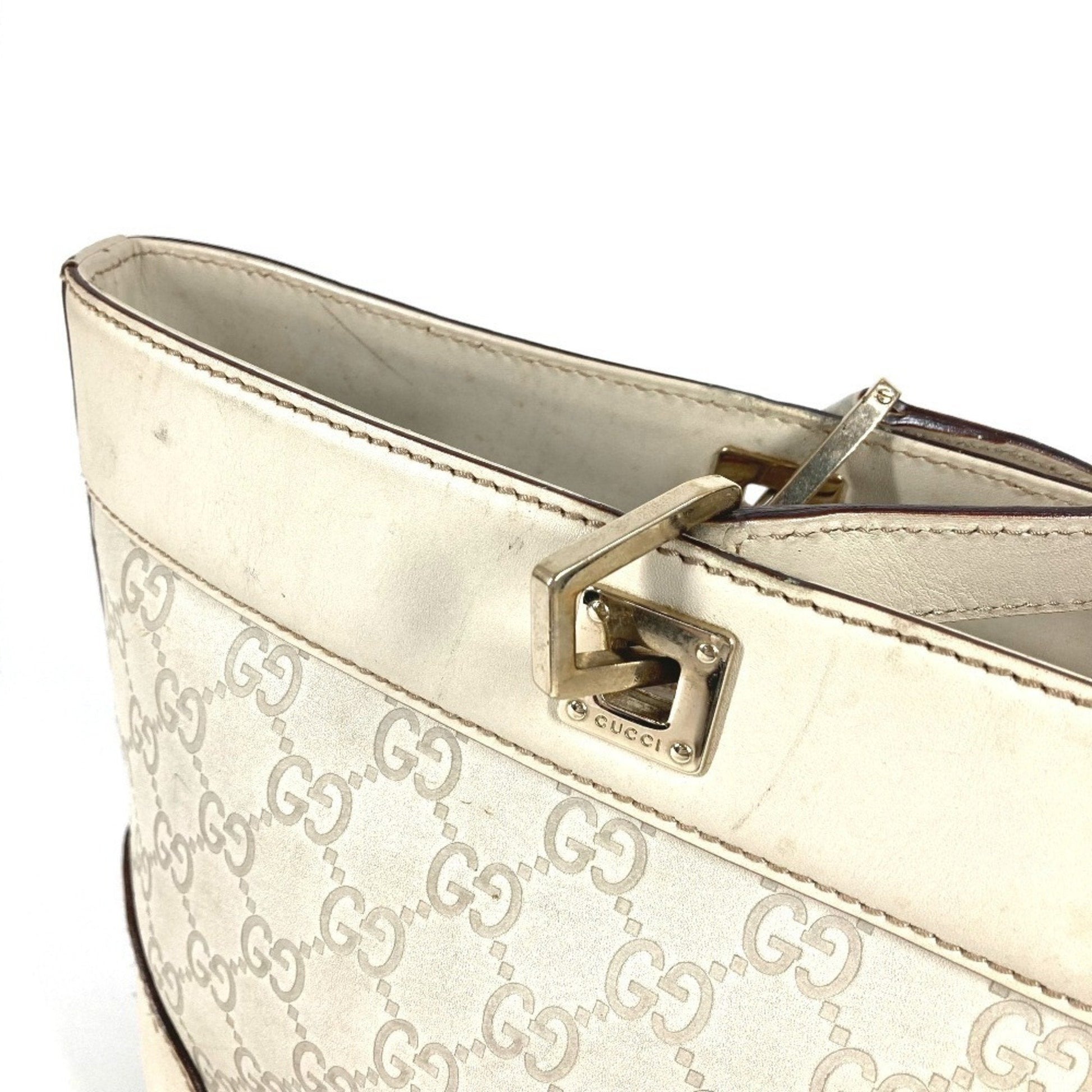 Gucci Off-White Leather Shoulder Bag Tote Bag