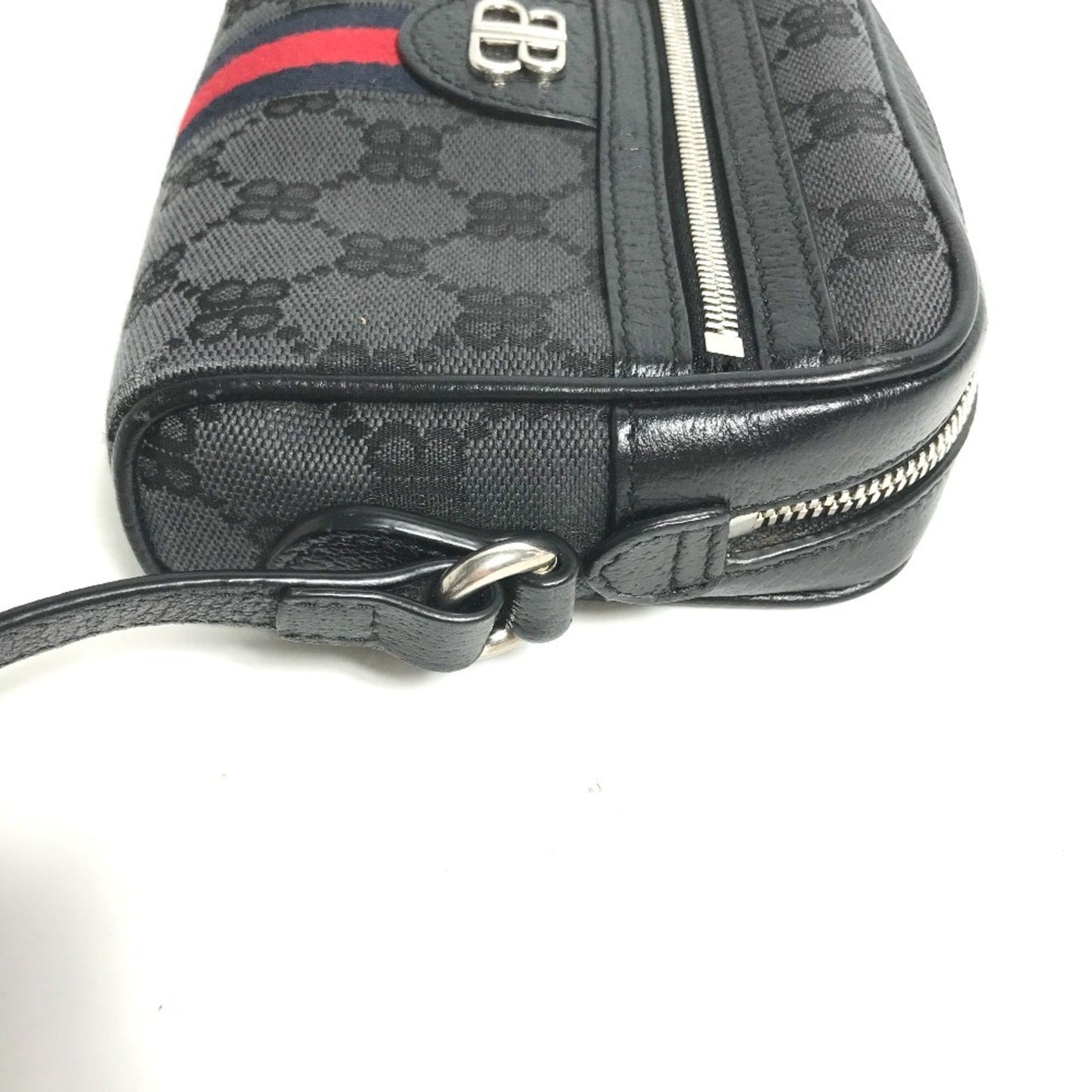 Gucci Black Canvas Leather Pochette Shoulder Bag