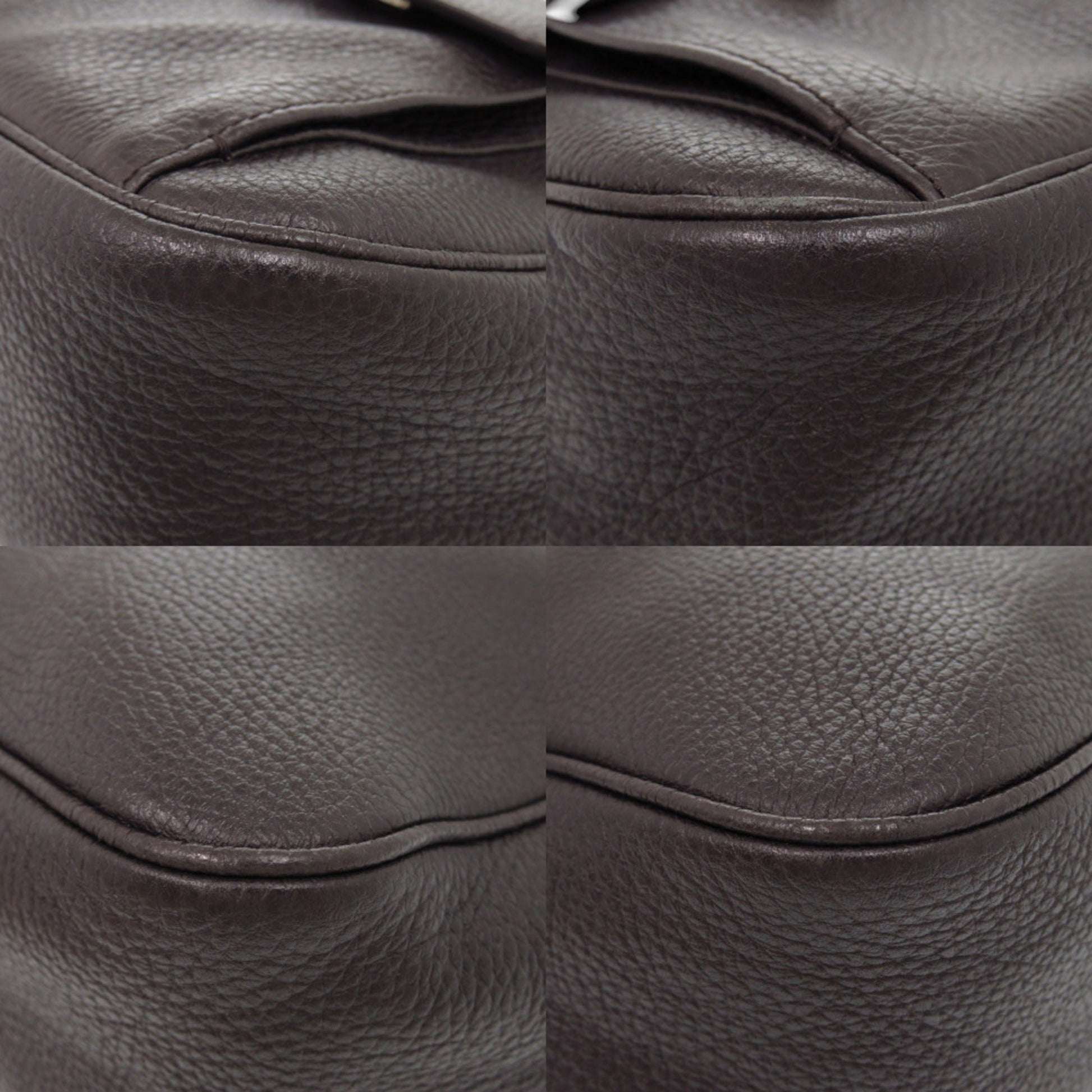 Gucci Dark Brown Leather Handbag Shoulder Bag